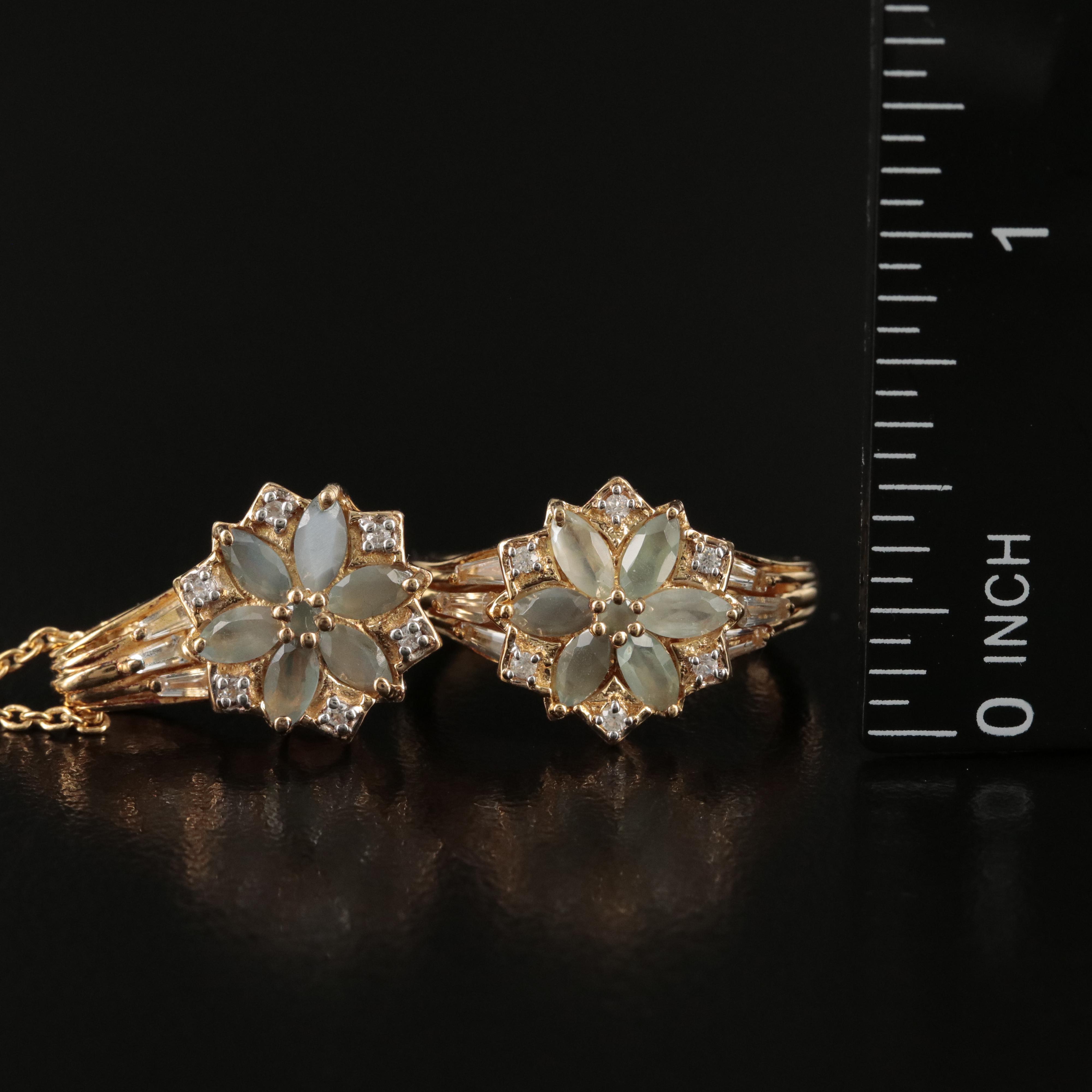 Sterling Alexandrite, Zircon and Topaz Necklace and Ring Set