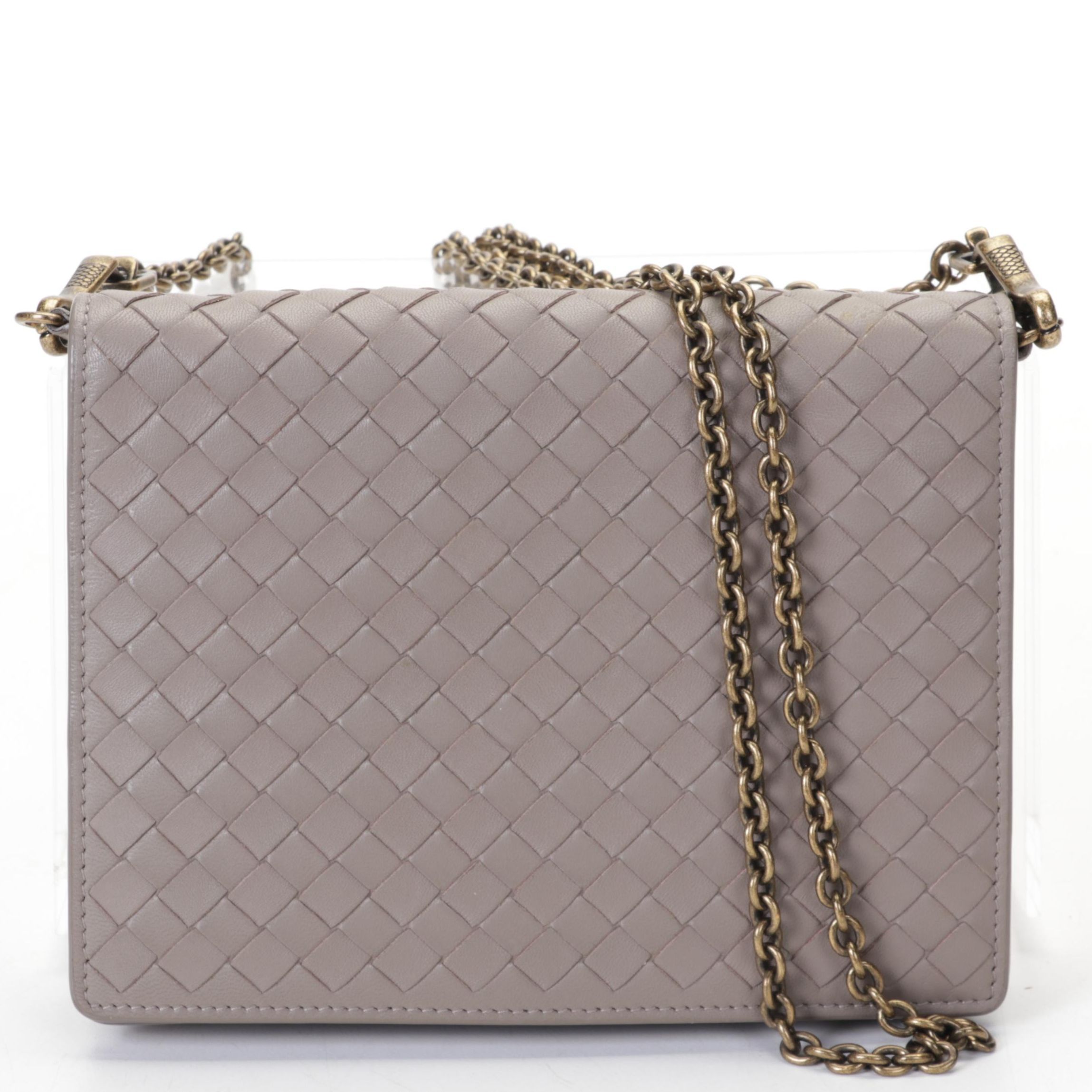 Bottega Veneta Flap Chain Wallet Crossbody in Intrecciato Nappa Leather