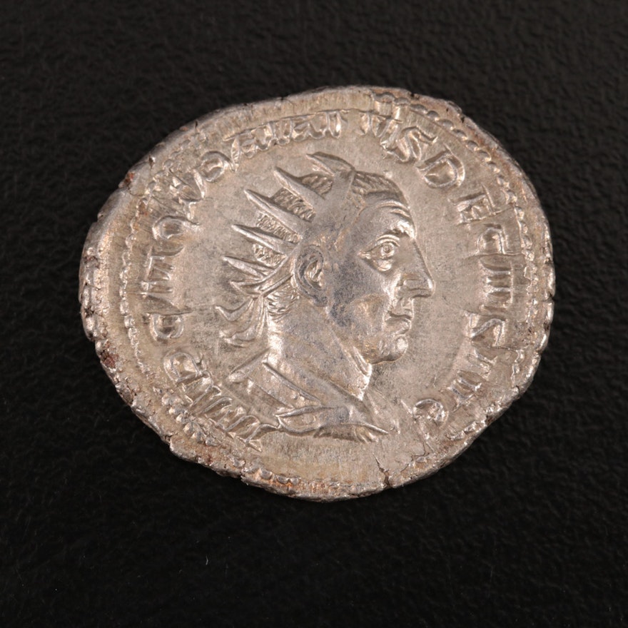 Ancient Roman Imperial AR Antoninianus of Trajan Decius, ca. 249 AD