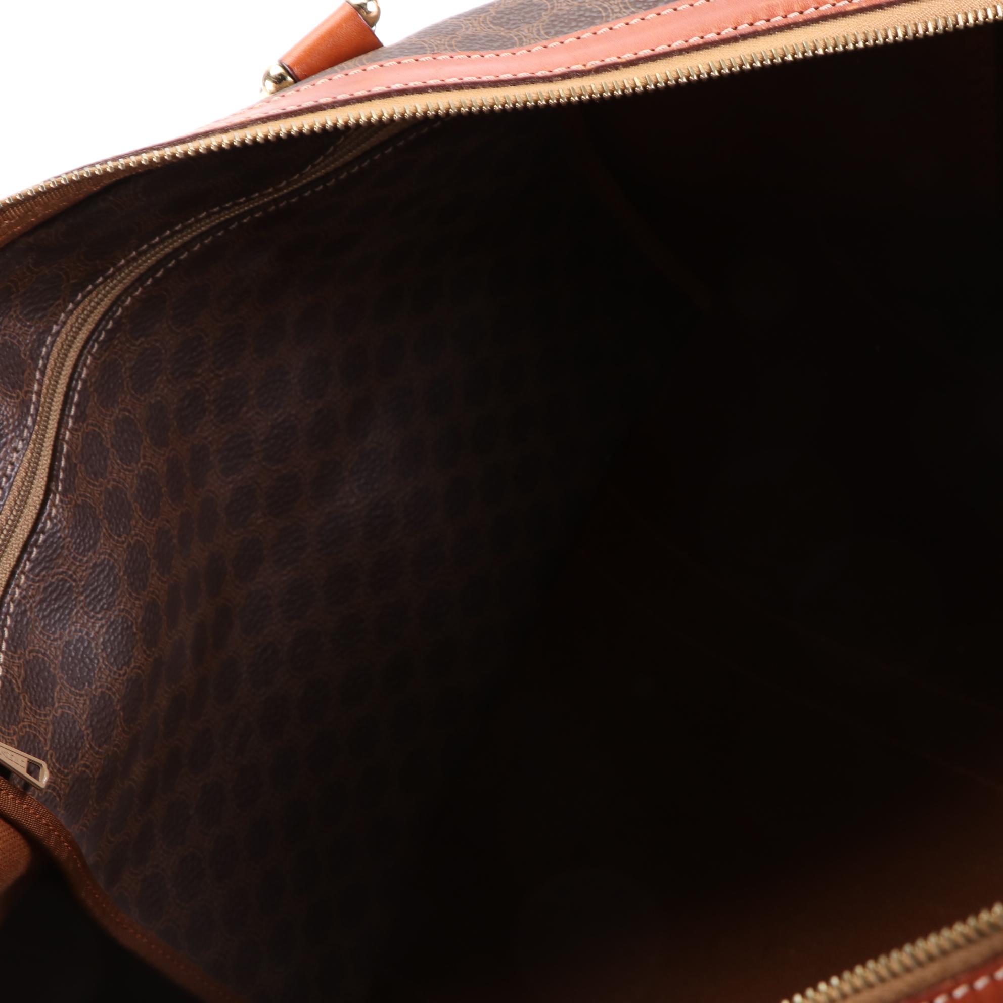 Celine Medium Travel Bag in Macadam Coated Canvas and Leather