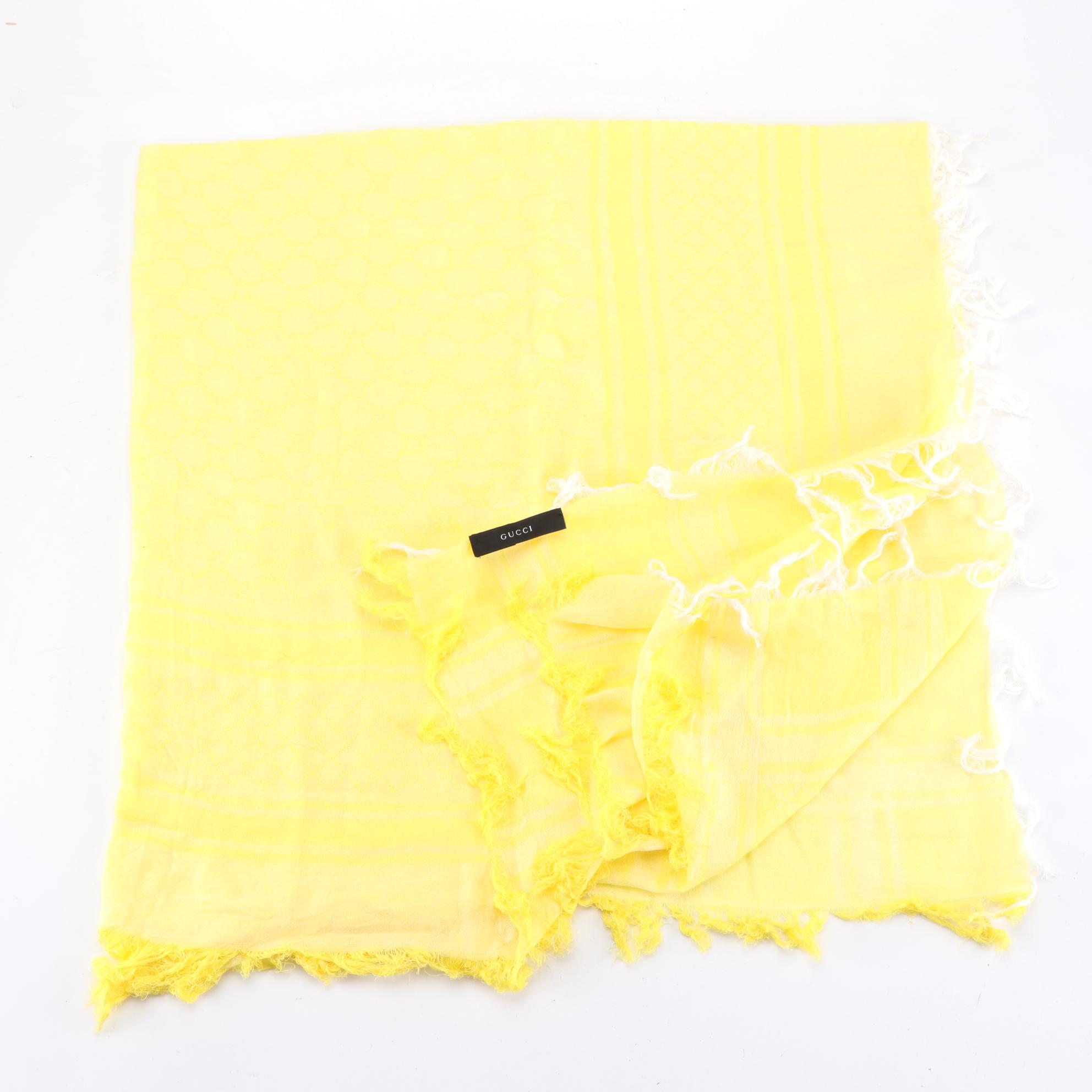 Gucci GG Woven Fringe Scarf