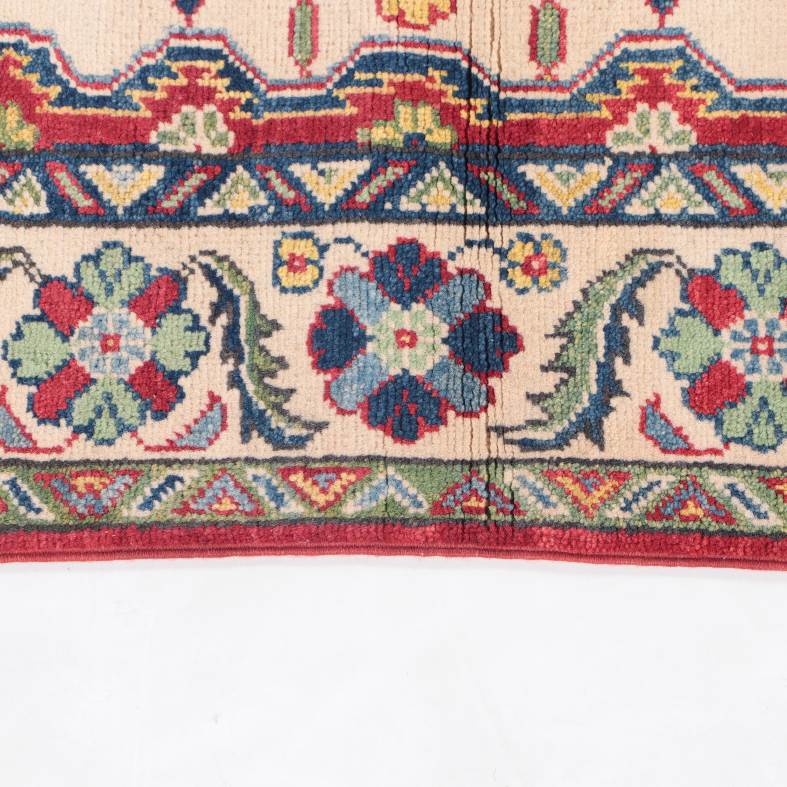 3'11 x 6'1 Hand-Knotted Pakistani Kazak Area Rug