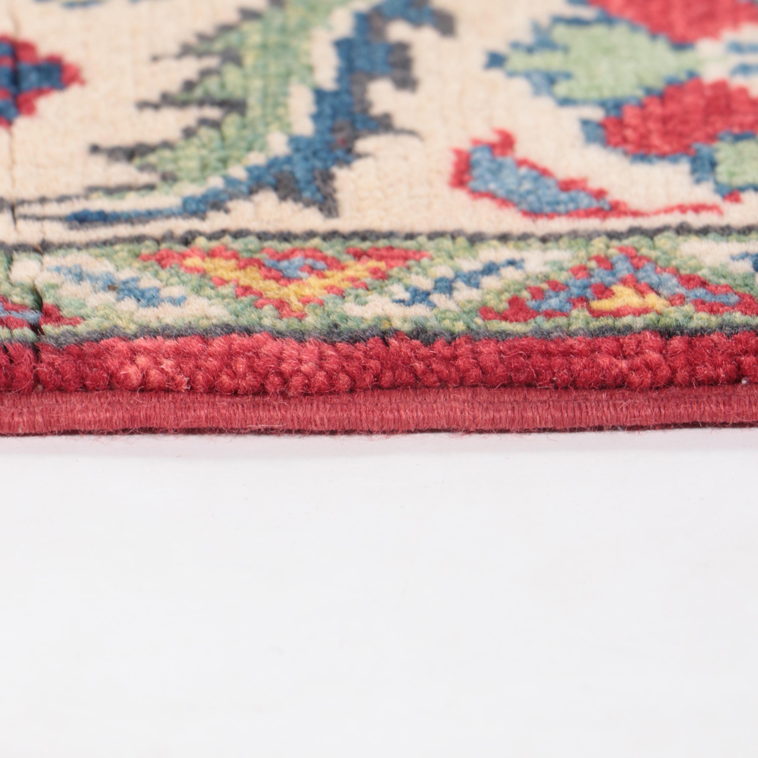 3'11 x 6'1 Hand-Knotted Pakistani Kazak Area Rug