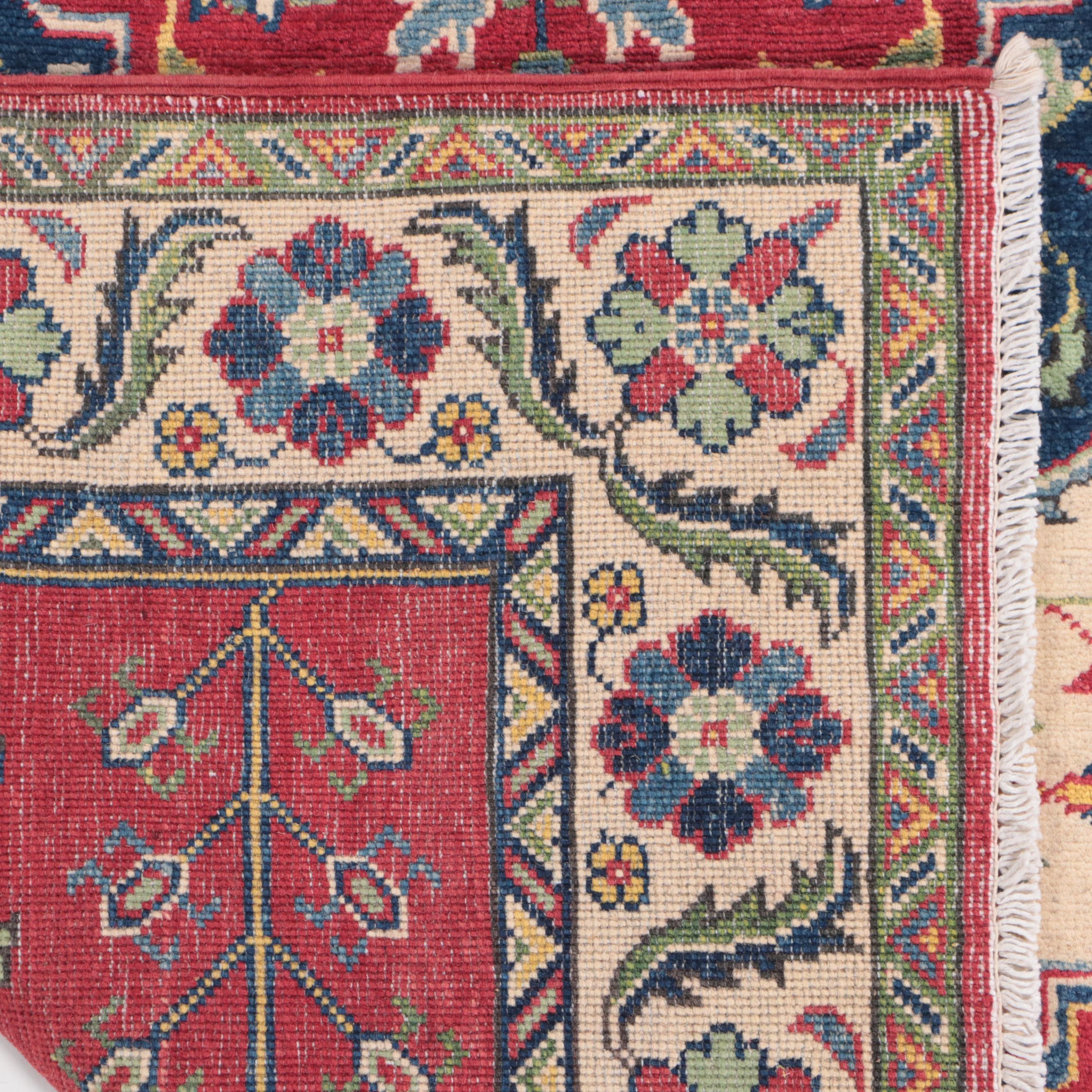 3'11 x 6'1 Hand-Knotted Pakistani Kazak Area Rug