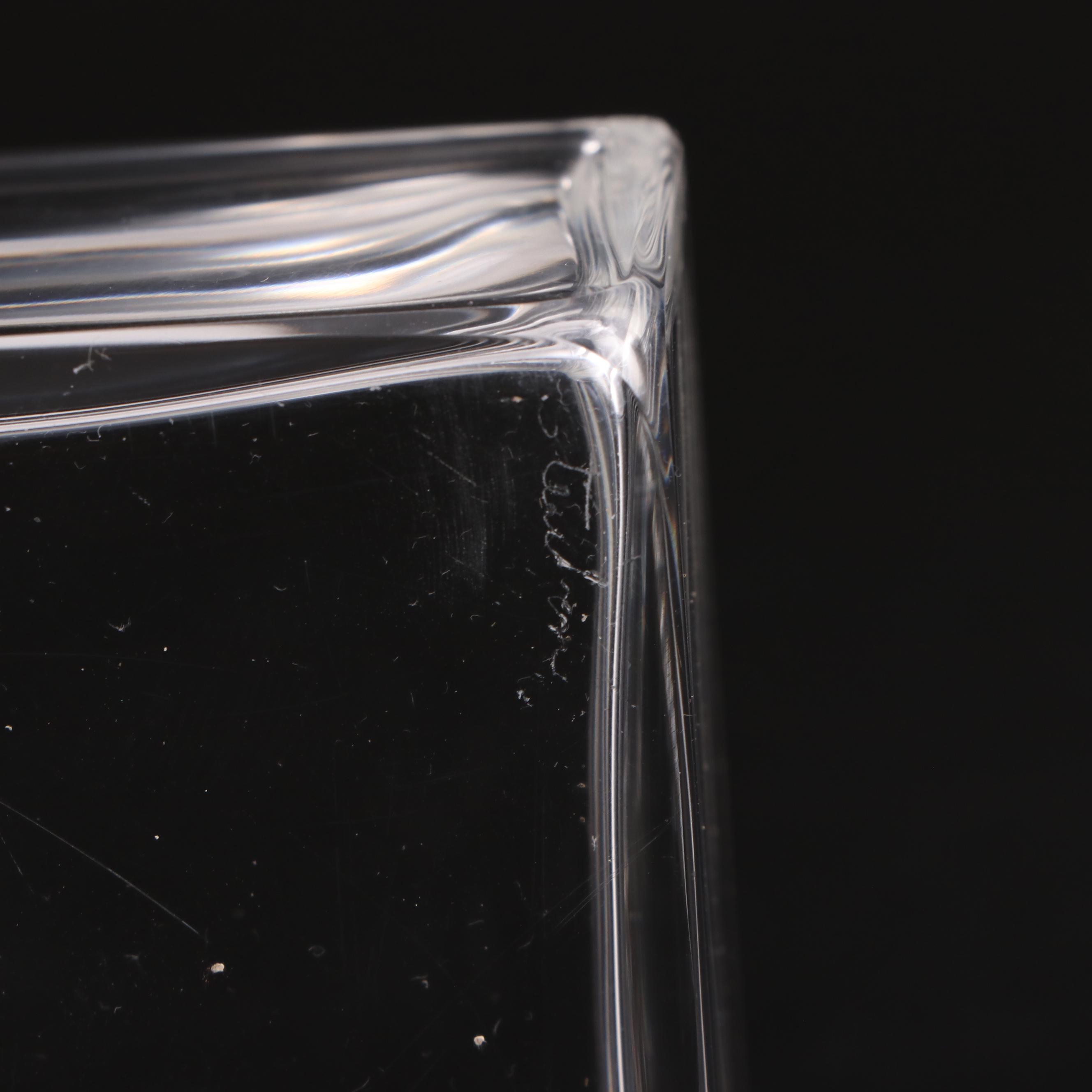 Steuben Art Glass "Teardrop" Candlesticks with Cigarette Box