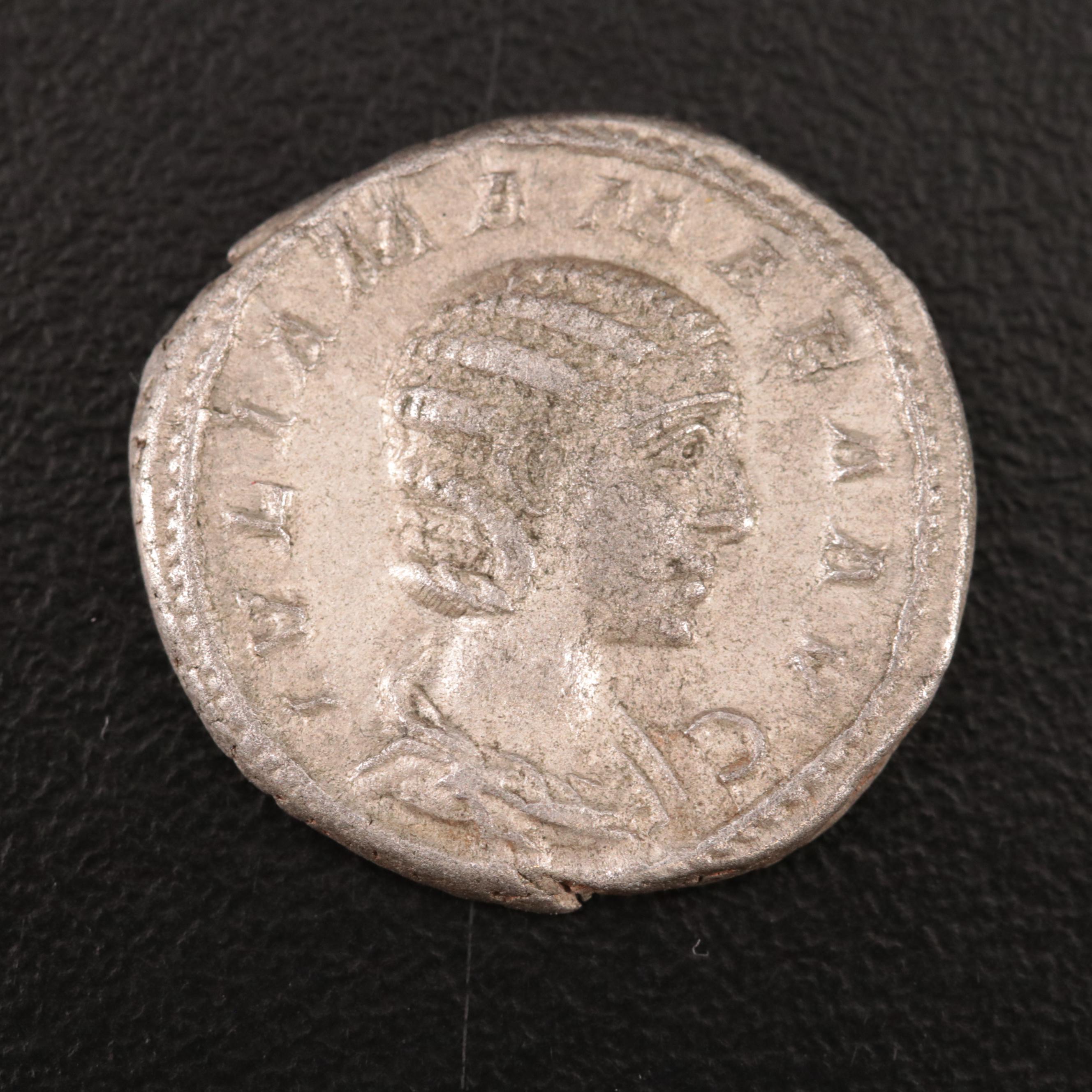 Ancient Roman Imperial AR Denarius of Julia Mamaea, ca. 230 AD