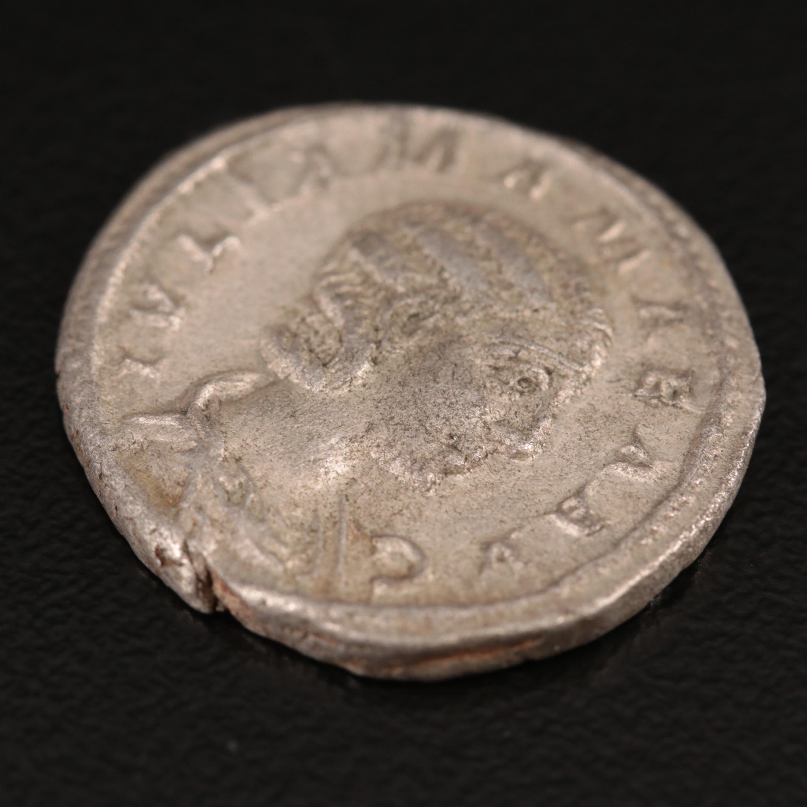 Ancient Roman Imperial AR Denarius of Julia Mamaea, ca. 230 AD