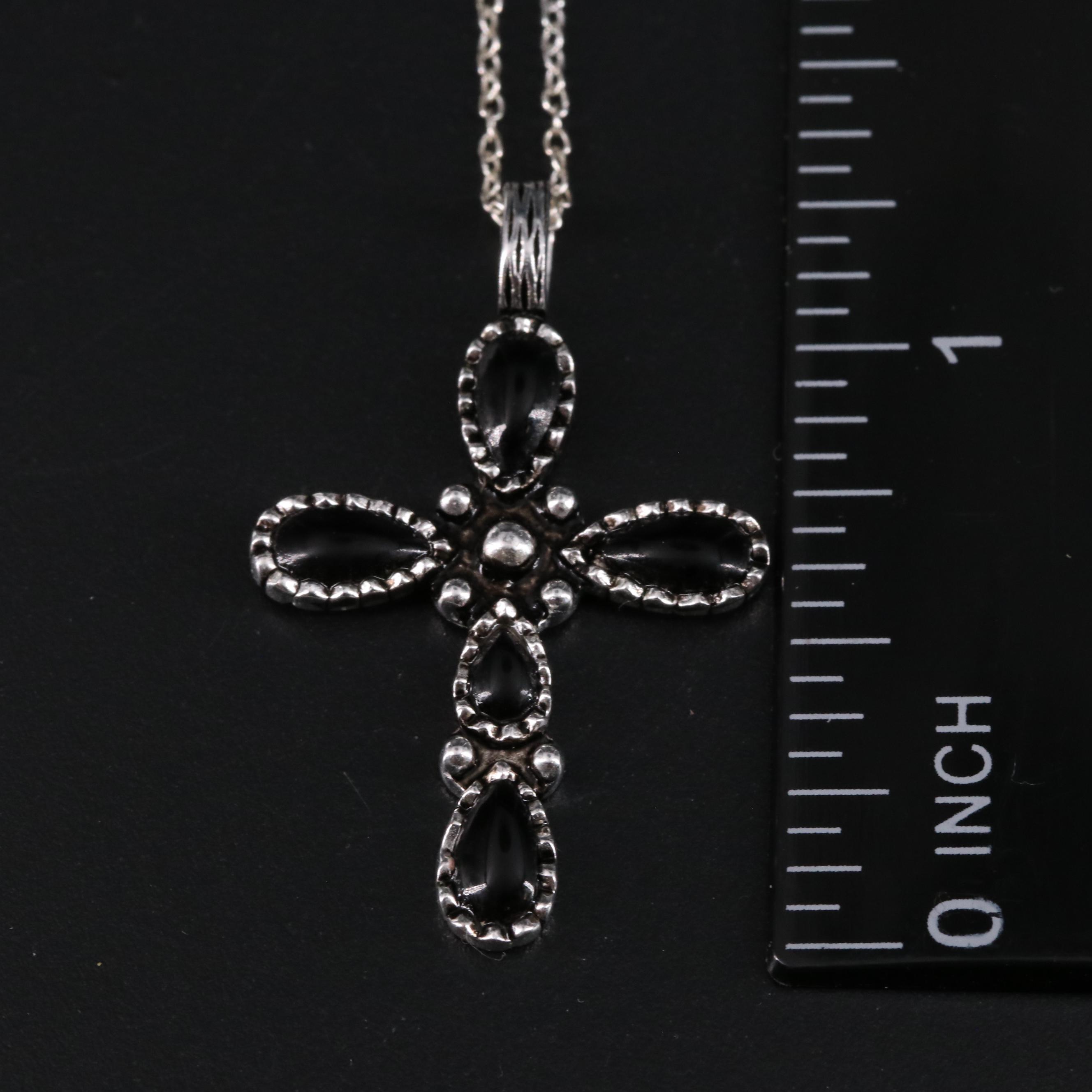 Sterling Cross Pendant Necklace