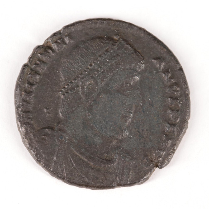 Ancient Roman Imperial Æ27 Coin of Valentinian I, ca. 375 AD