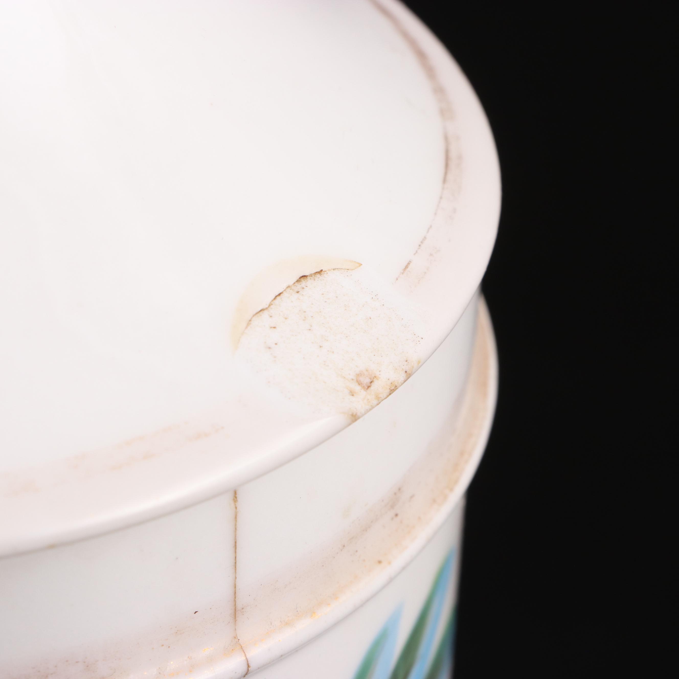 H. Vignier Fab Hand-Painted French Apothecary Jars and Wall Medallian