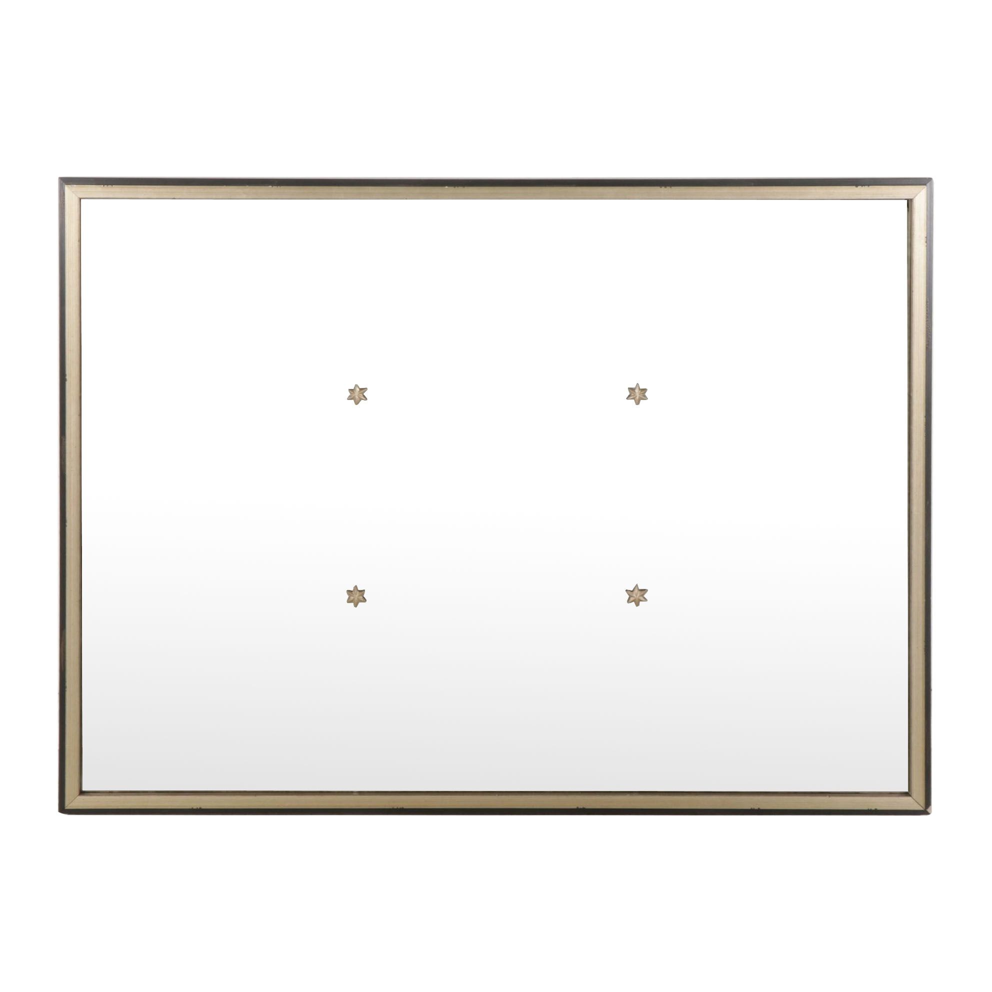 Ethan Allen "Rosette" Grid Wall Mirror in Wood Frame