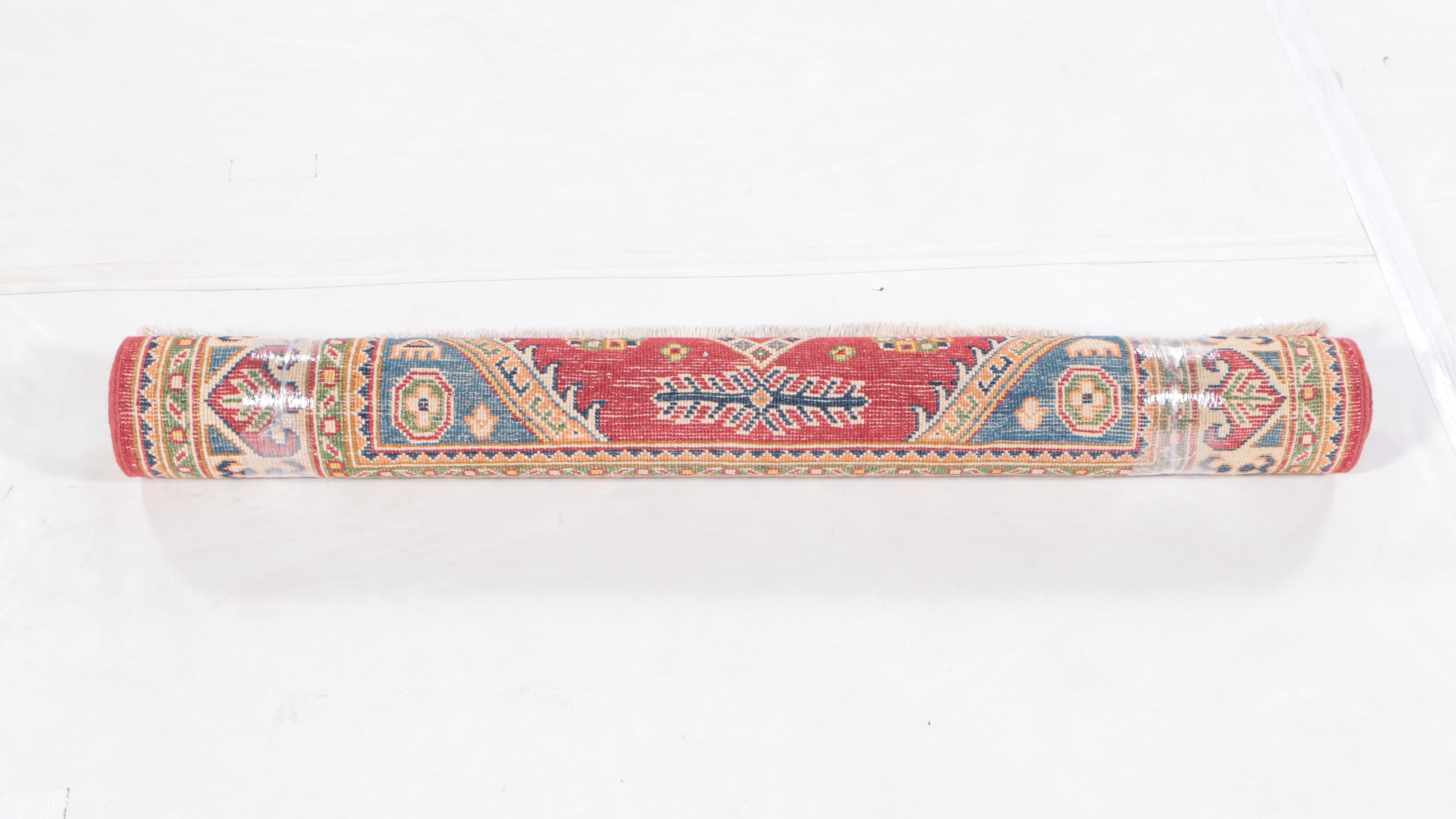 3'11 x 5'11 Hand-Knotted Pakistani Kazak Area Rug