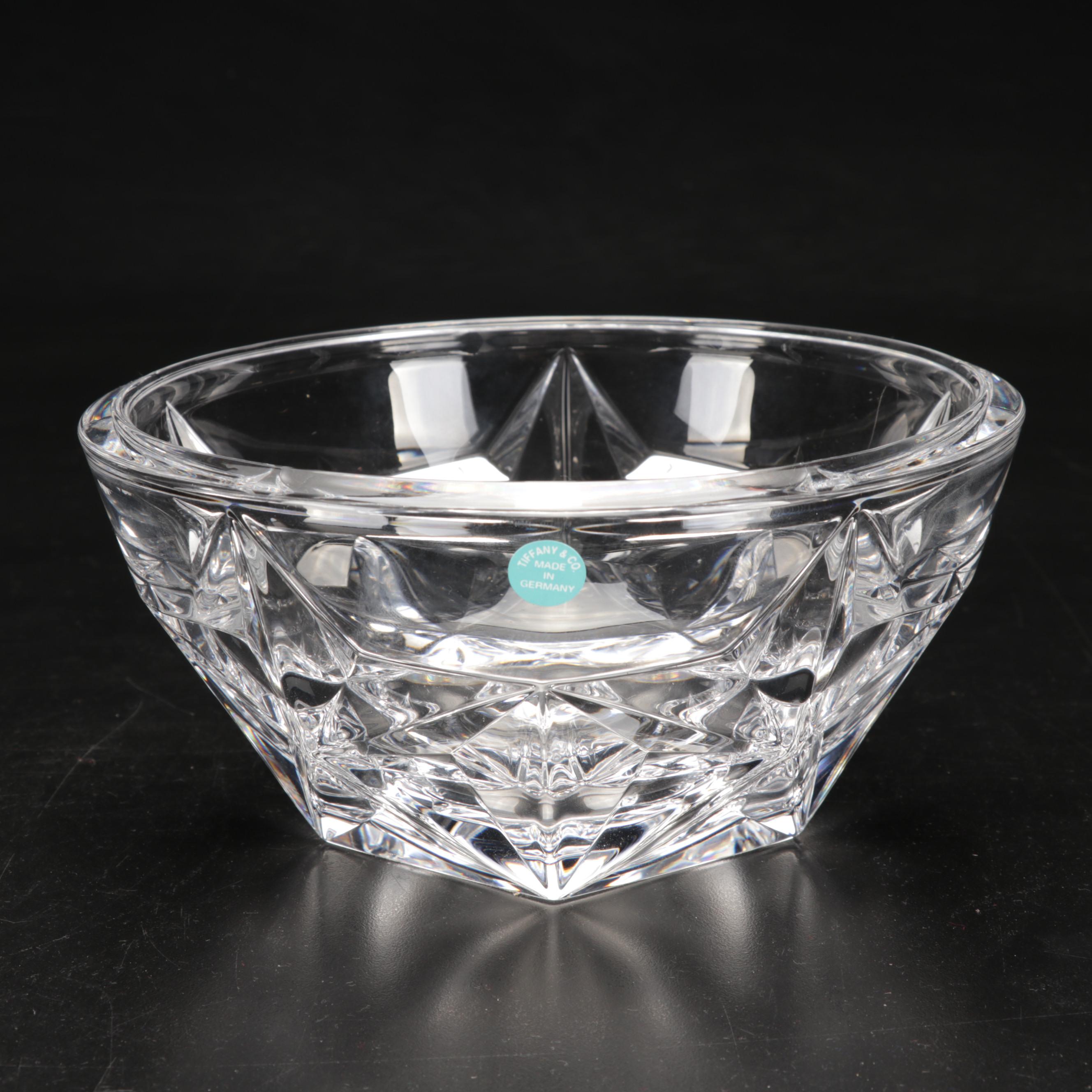 Tiffany & Co. Crystal "Stars" Bowl and Floral Pattern Bowl