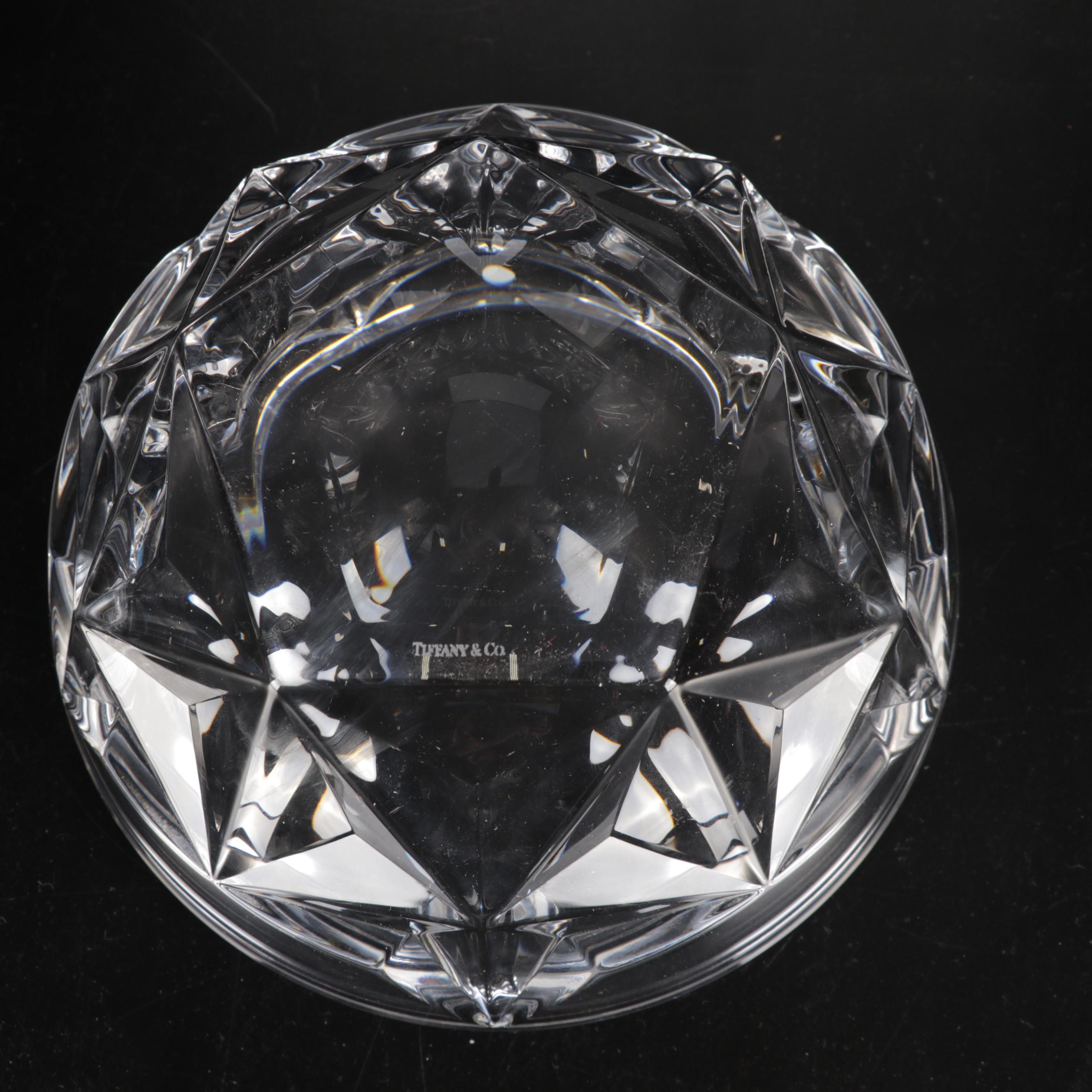 Tiffany & Co. Crystal "Stars" Bowl and Floral Pattern Bowl