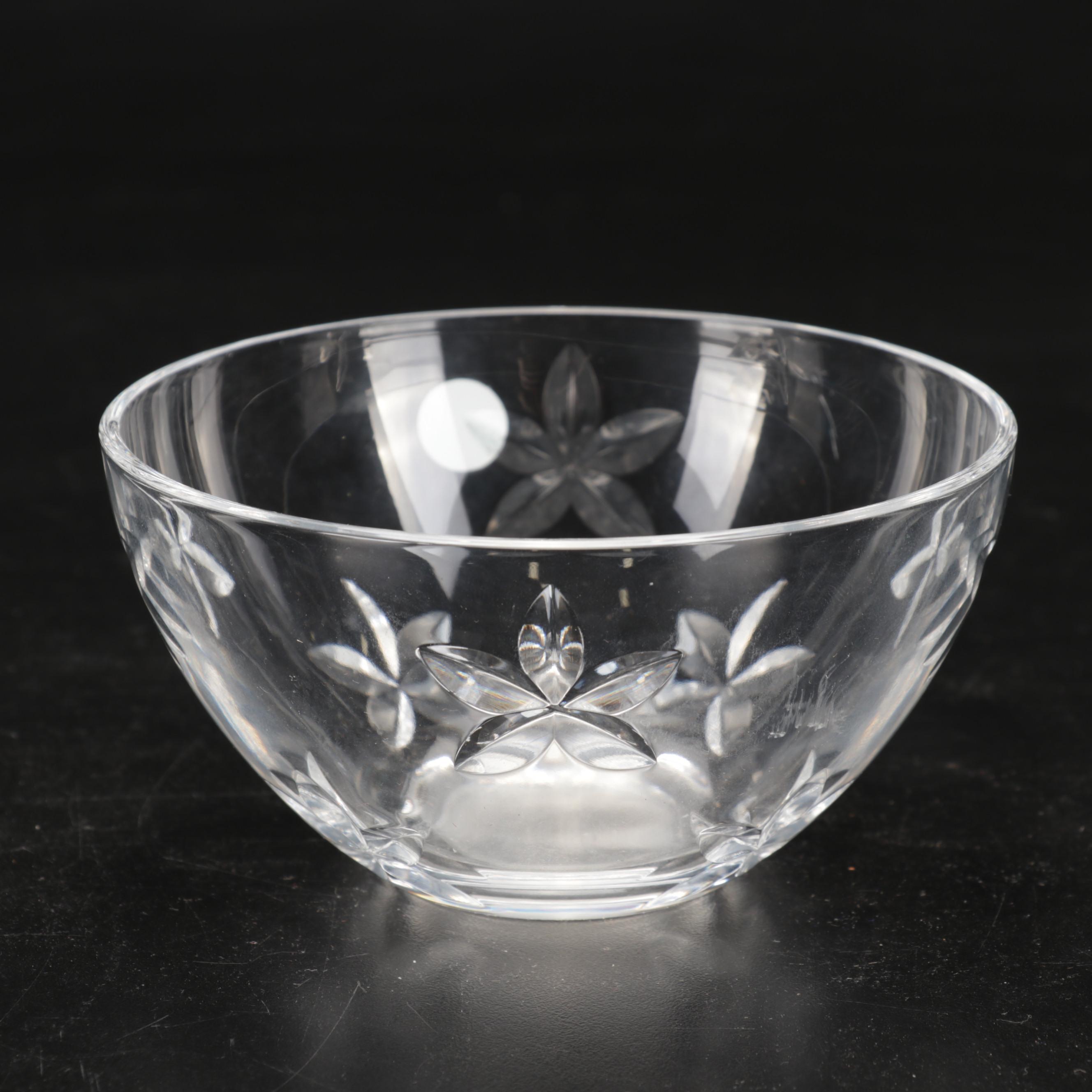 Tiffany & Co. Crystal "Stars" Bowl and Floral Pattern Bowl