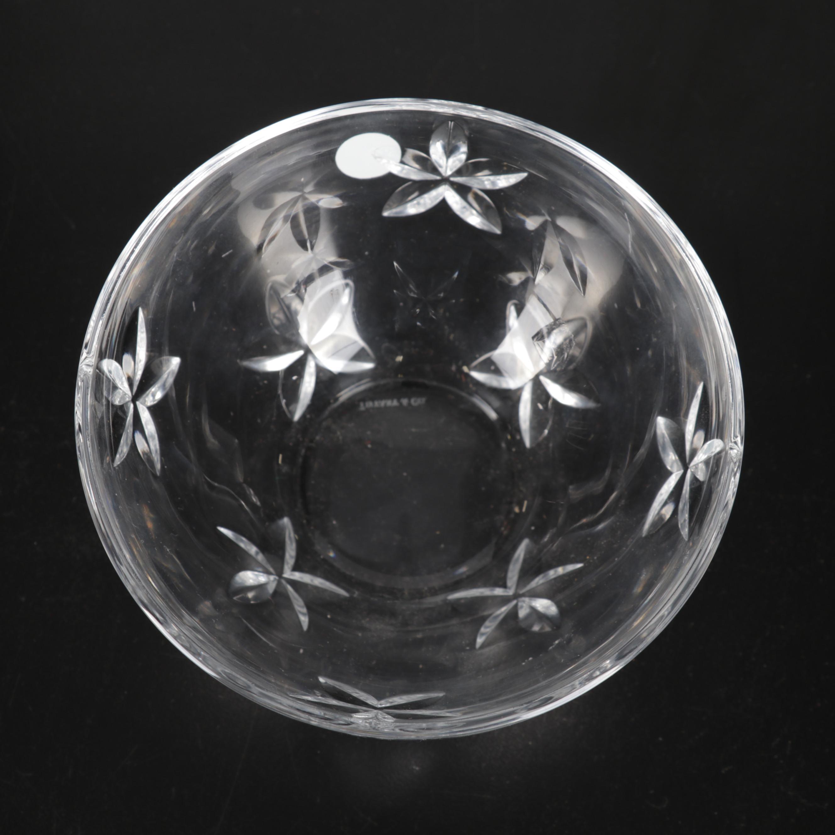 Tiffany & Co. Crystal "Stars" Bowl and Floral Pattern Bowl