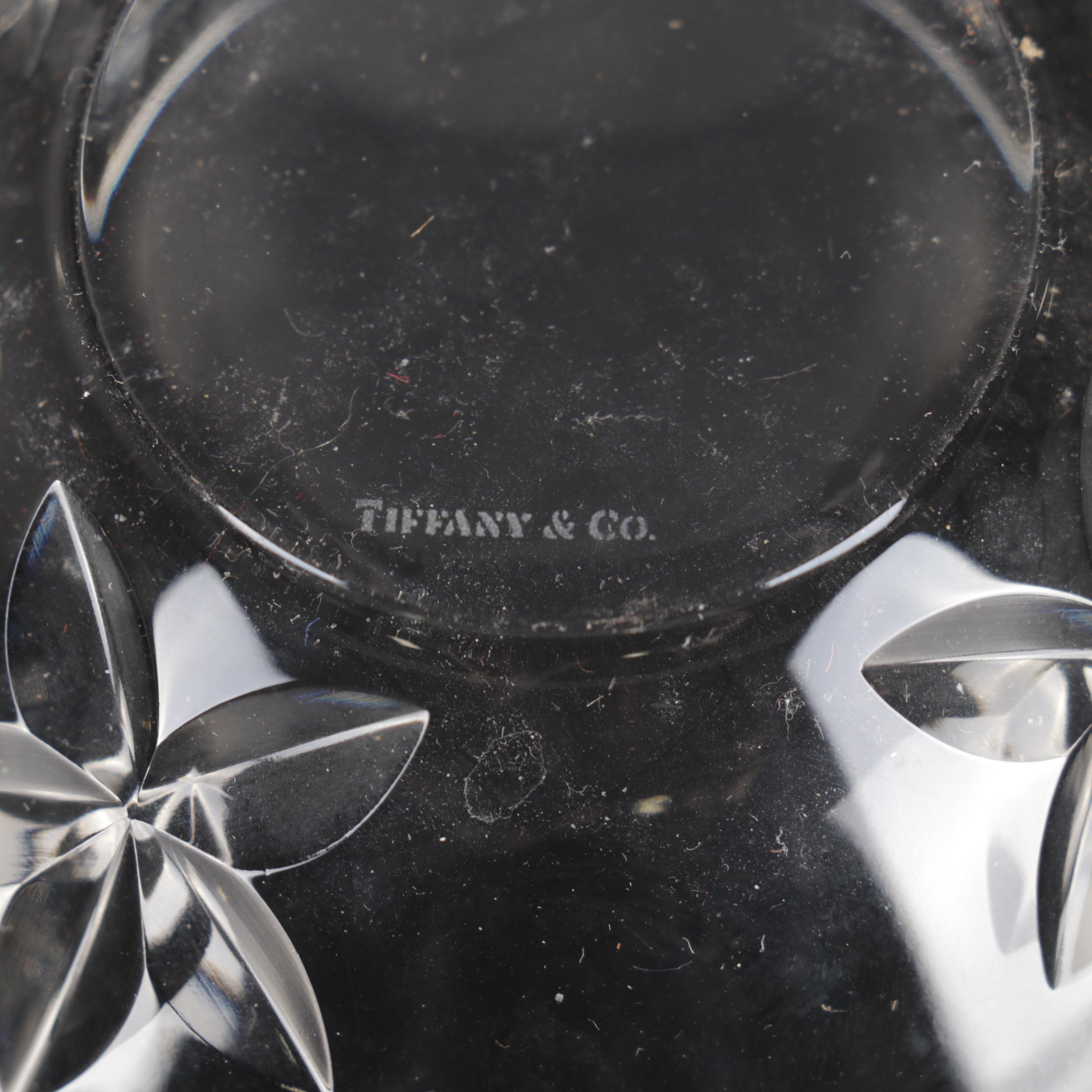 Tiffany & Co. Crystal "Stars" Bowl and Floral Pattern Bowl