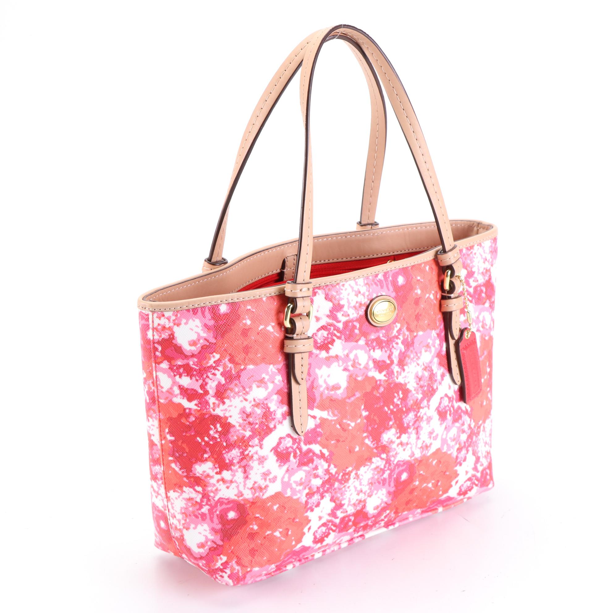 Coach Peyton Floral Coated Canvas Tote Bag