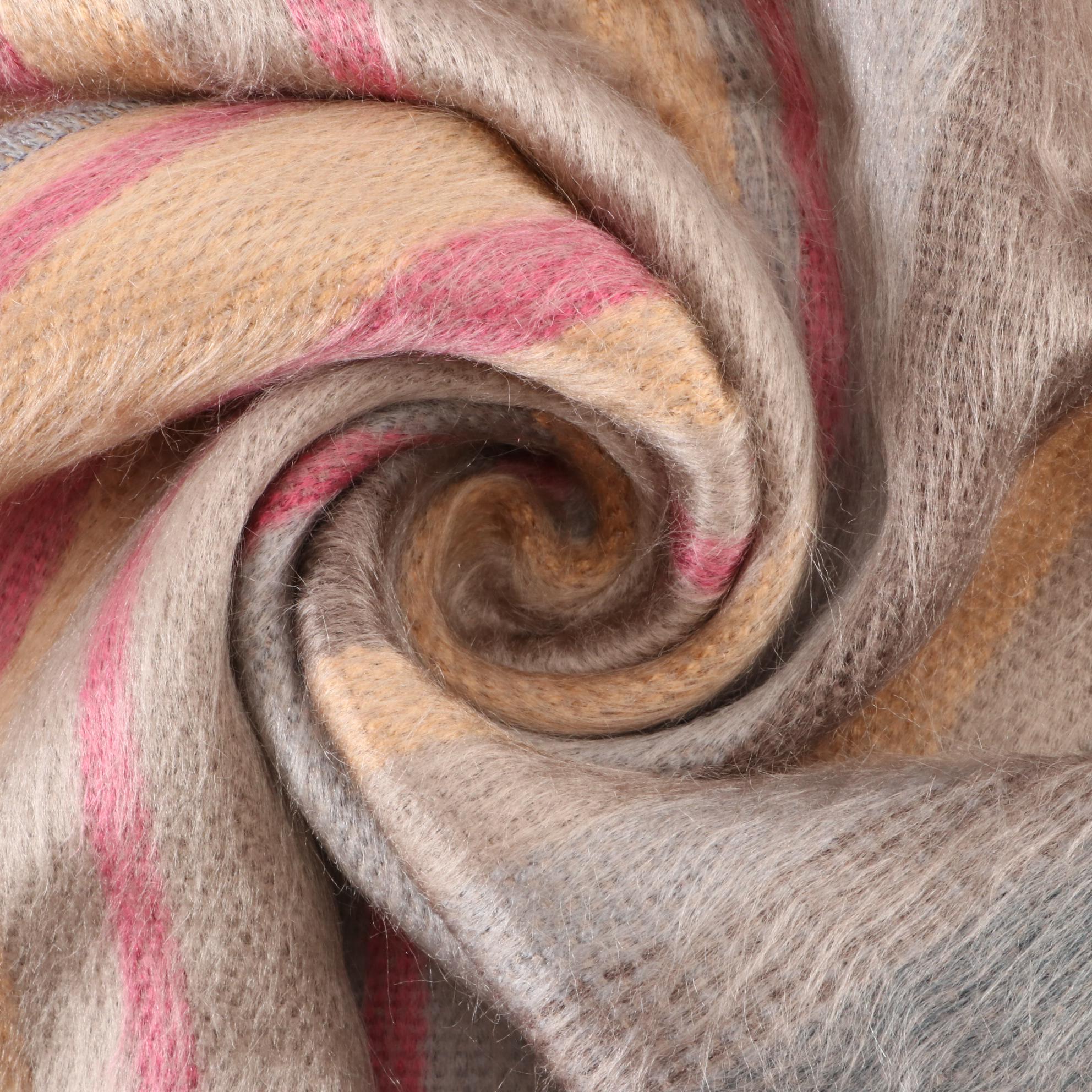 Shupaca Alpaca Blend Stripe Scarf and Pomegranate Moon Scarf Pin