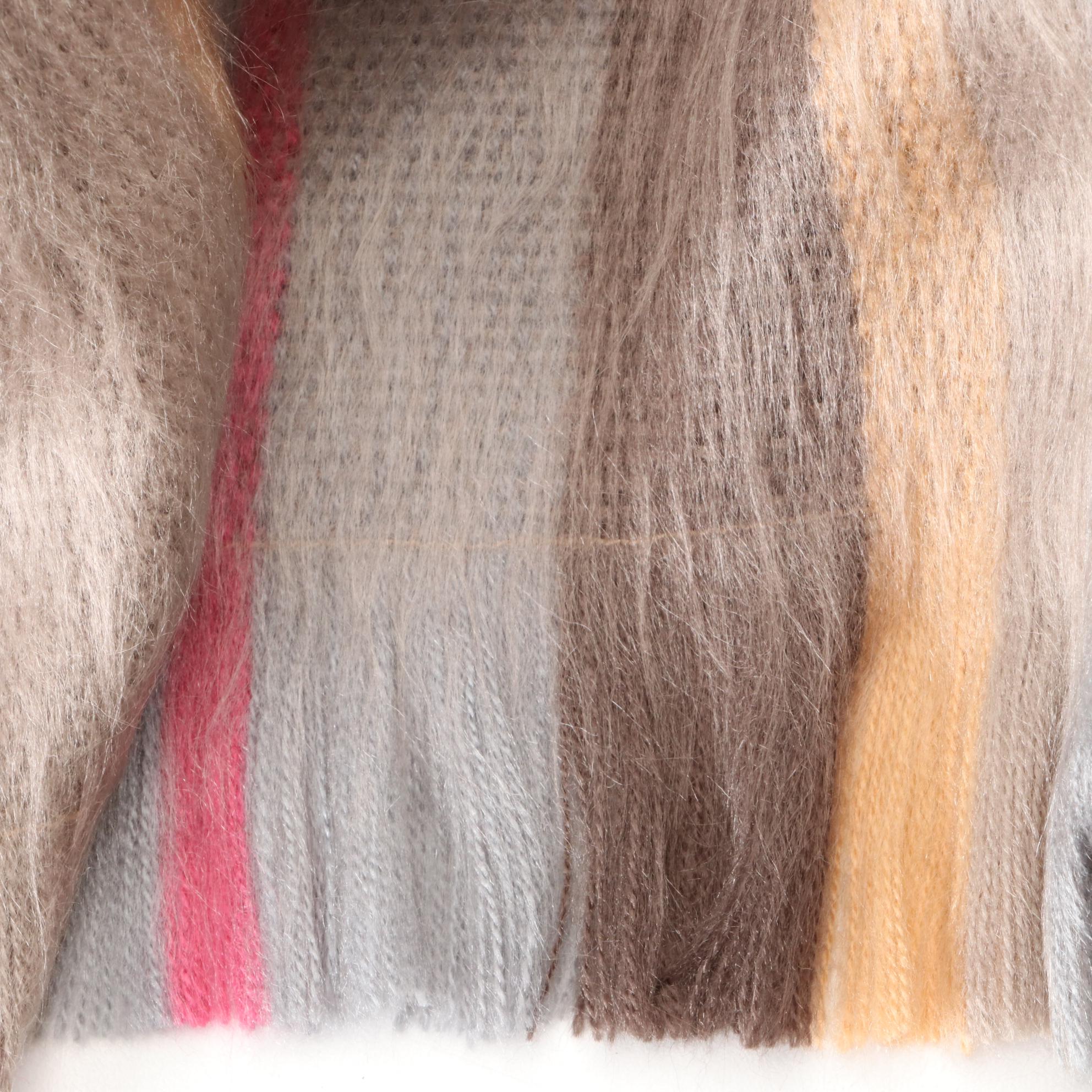 Shupaca Alpaca Blend Stripe Scarf and Pomegranate Moon Scarf Pin