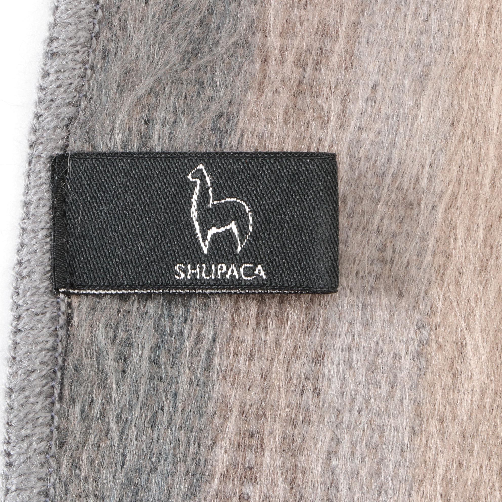 Shupaca Alpaca Blend Stripe Scarf and Pomegranate Moon Scarf Pin