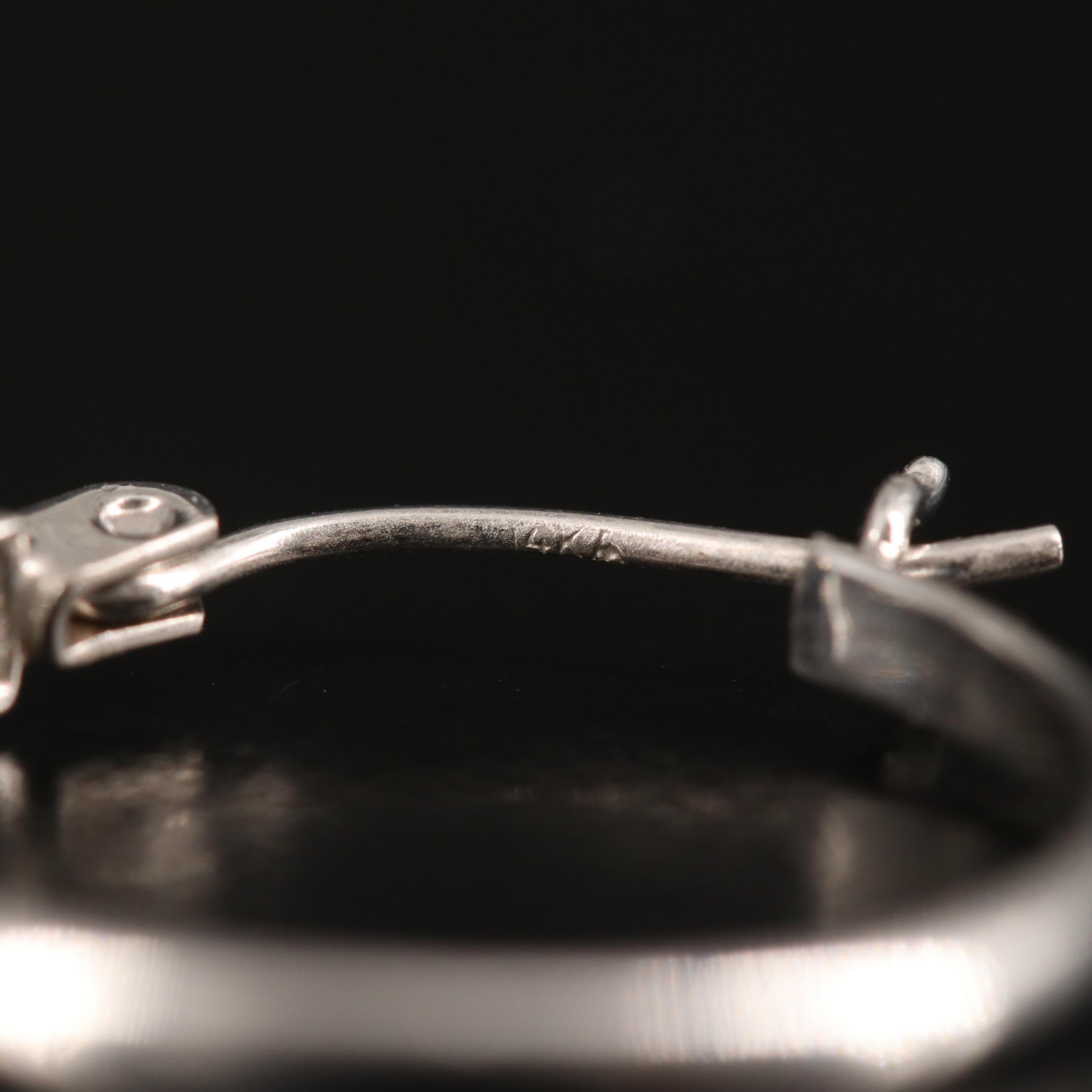 14K Aquamarine and Diamond Hoop Earrings