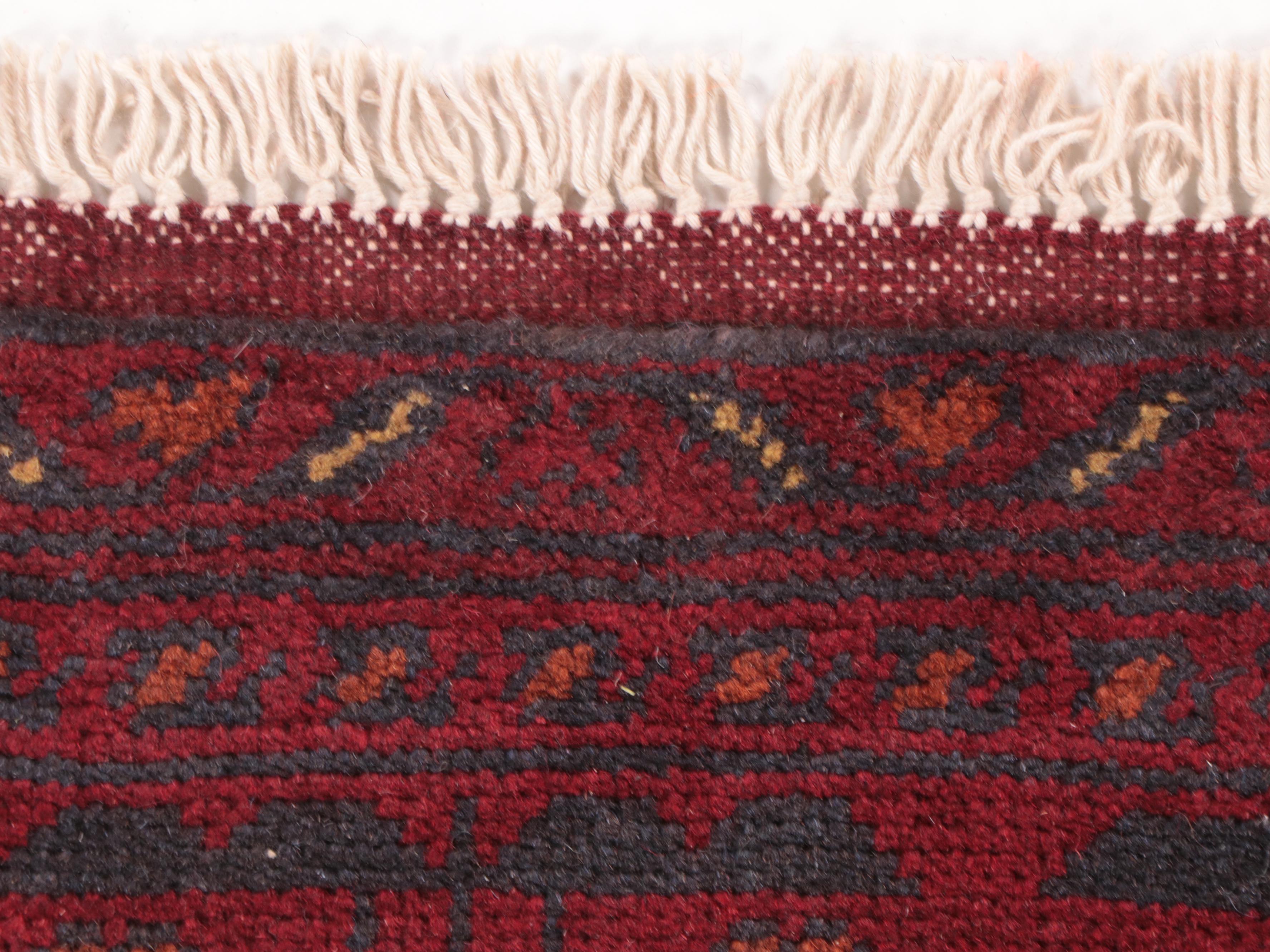 1'9 x 5'2 Hand-Knotted Afghan Kunduz Accent Rug