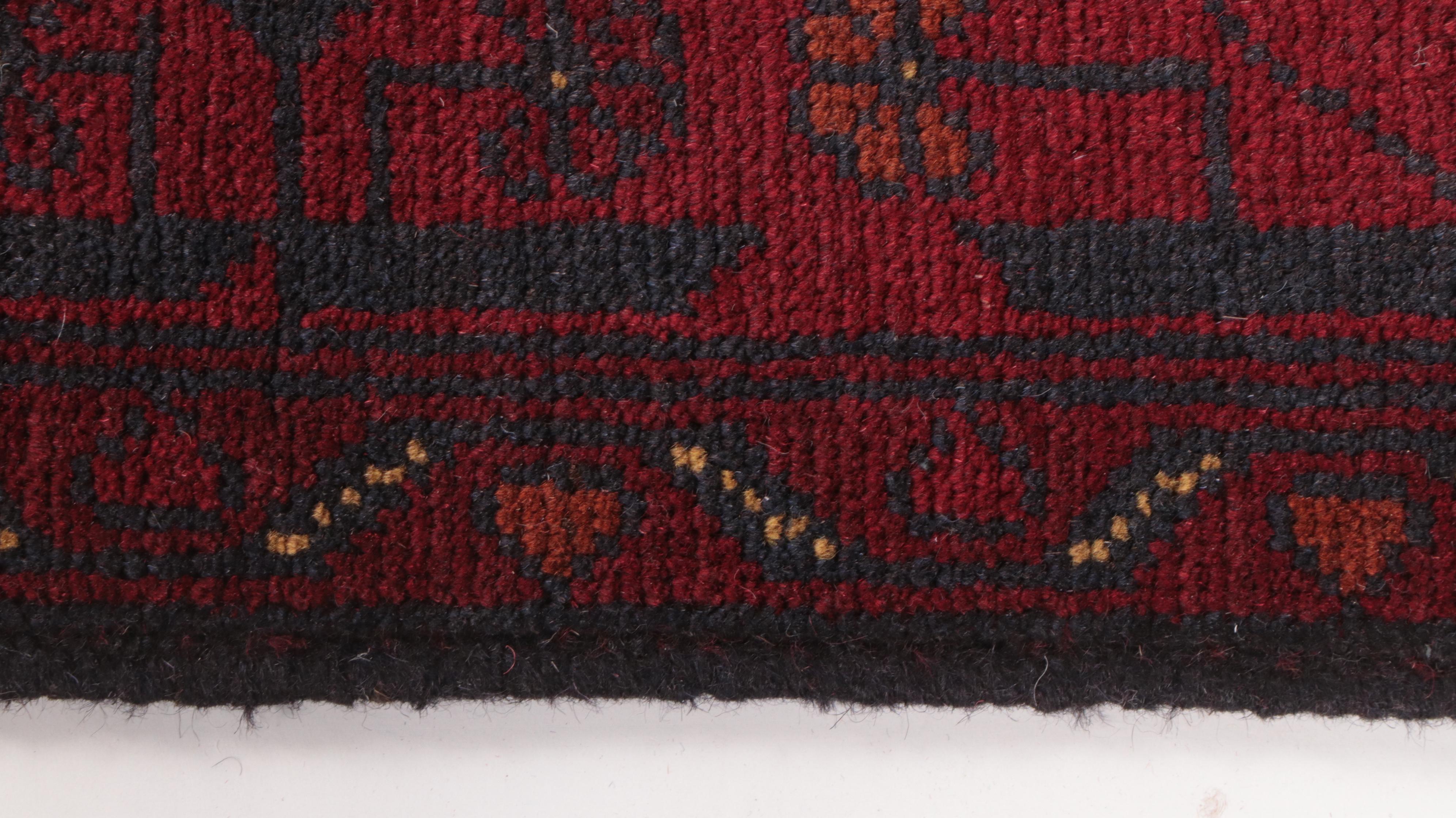 1'9 x 5'2 Hand-Knotted Afghan Kunduz Accent Rug
