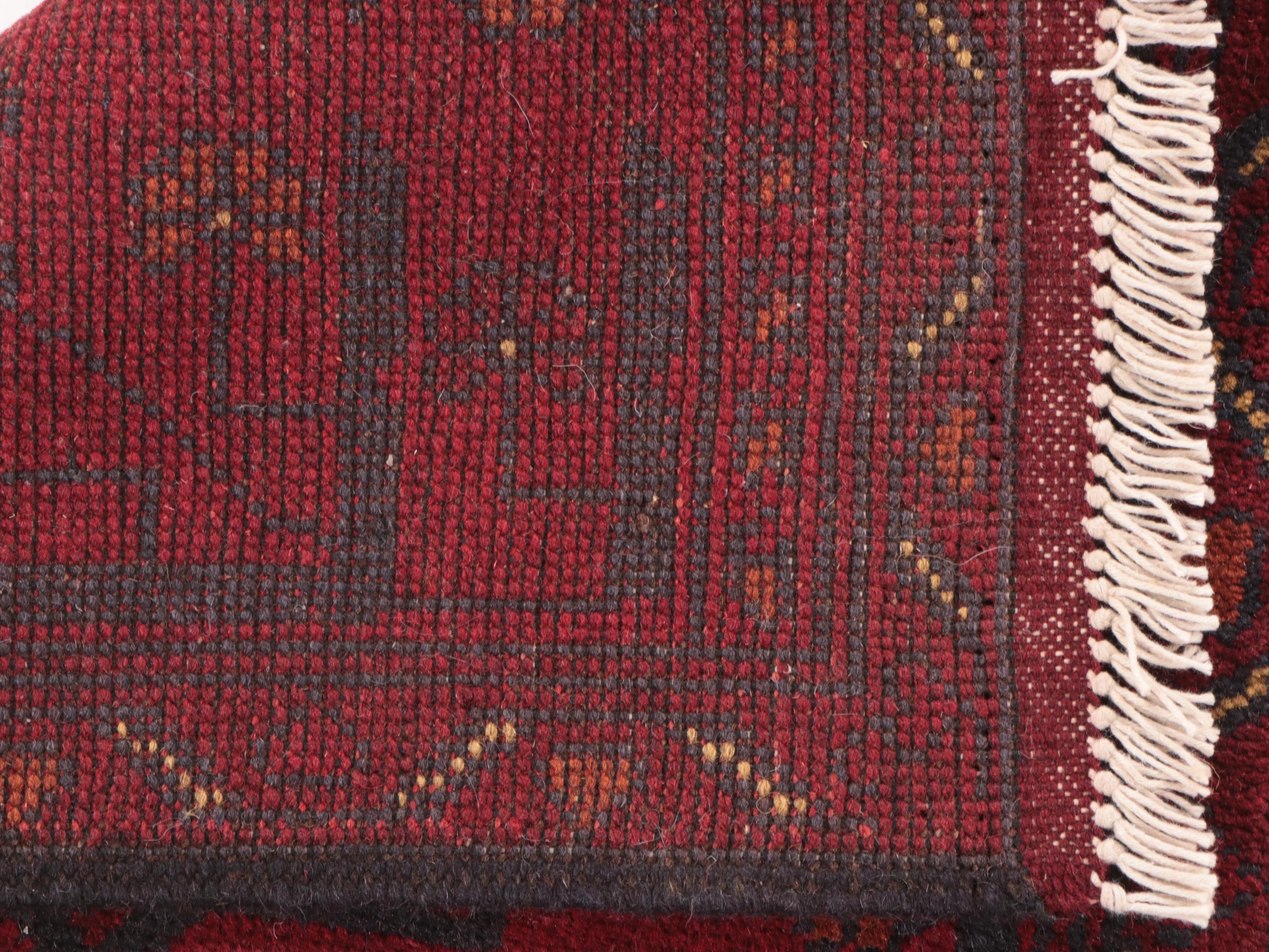 1'9 x 5'2 Hand-Knotted Afghan Kunduz Accent Rug
