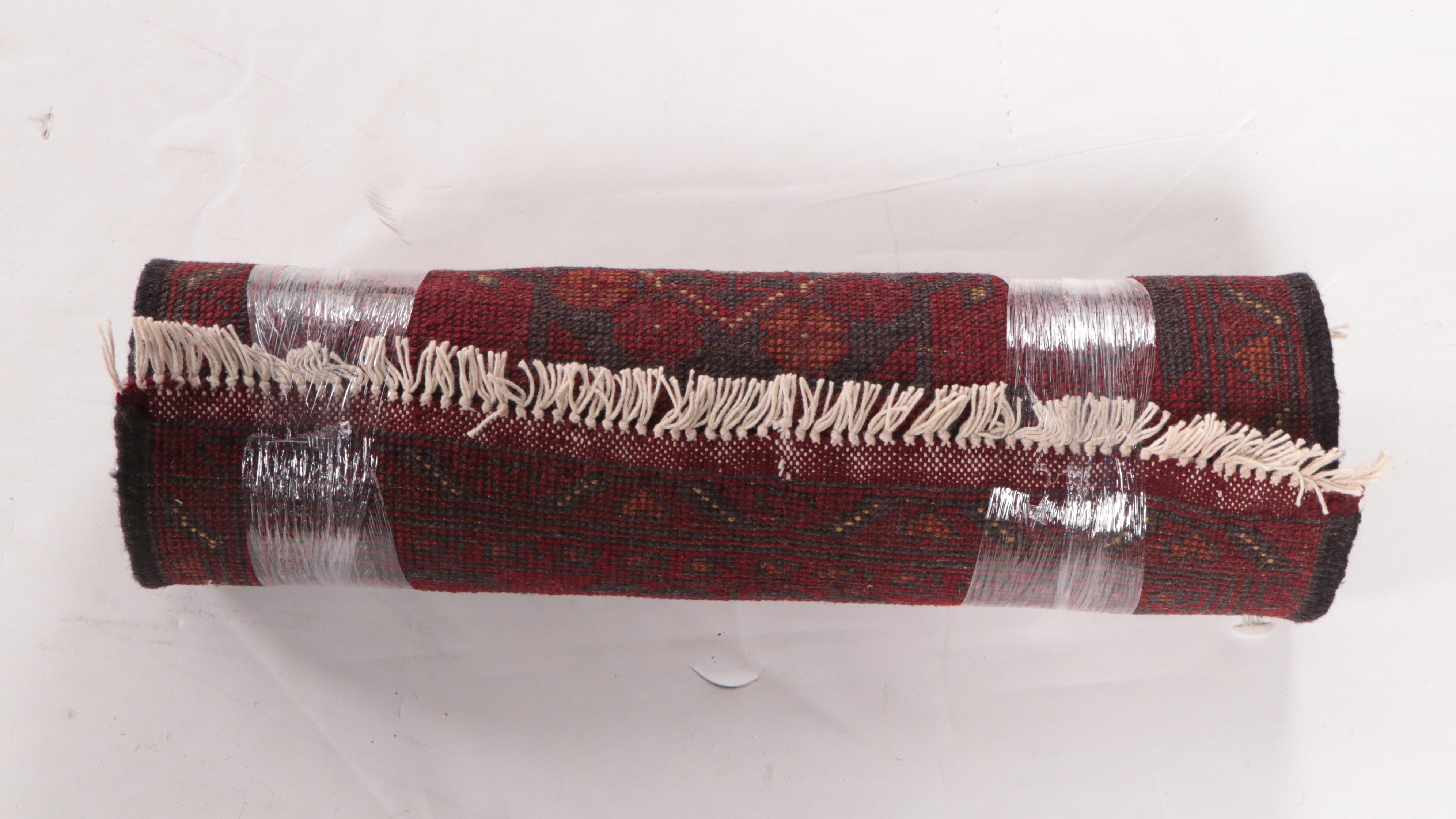 1'9 x 5'2 Hand-Knotted Afghan Kunduz Accent Rug