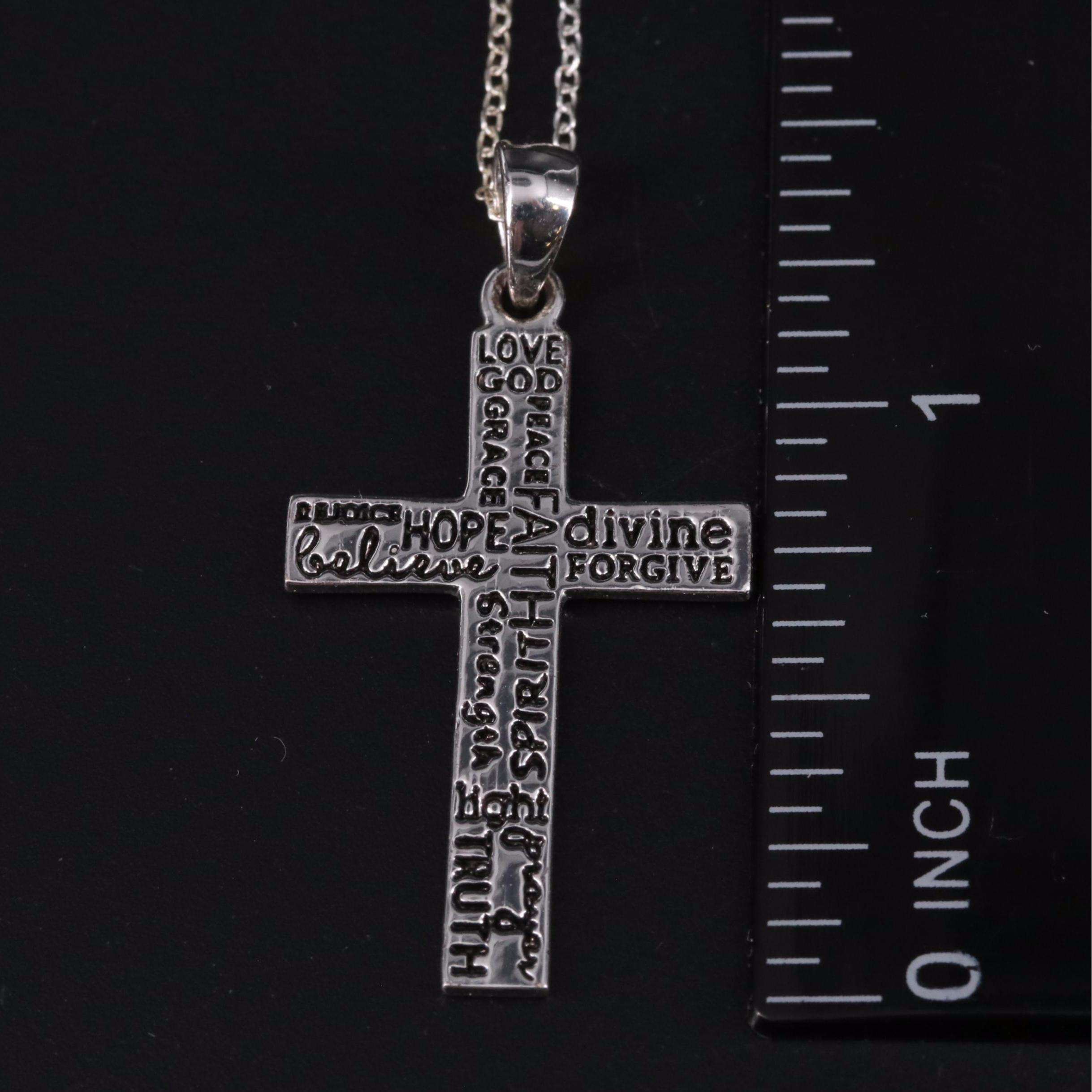 Sterling Cross Pendant Necklace