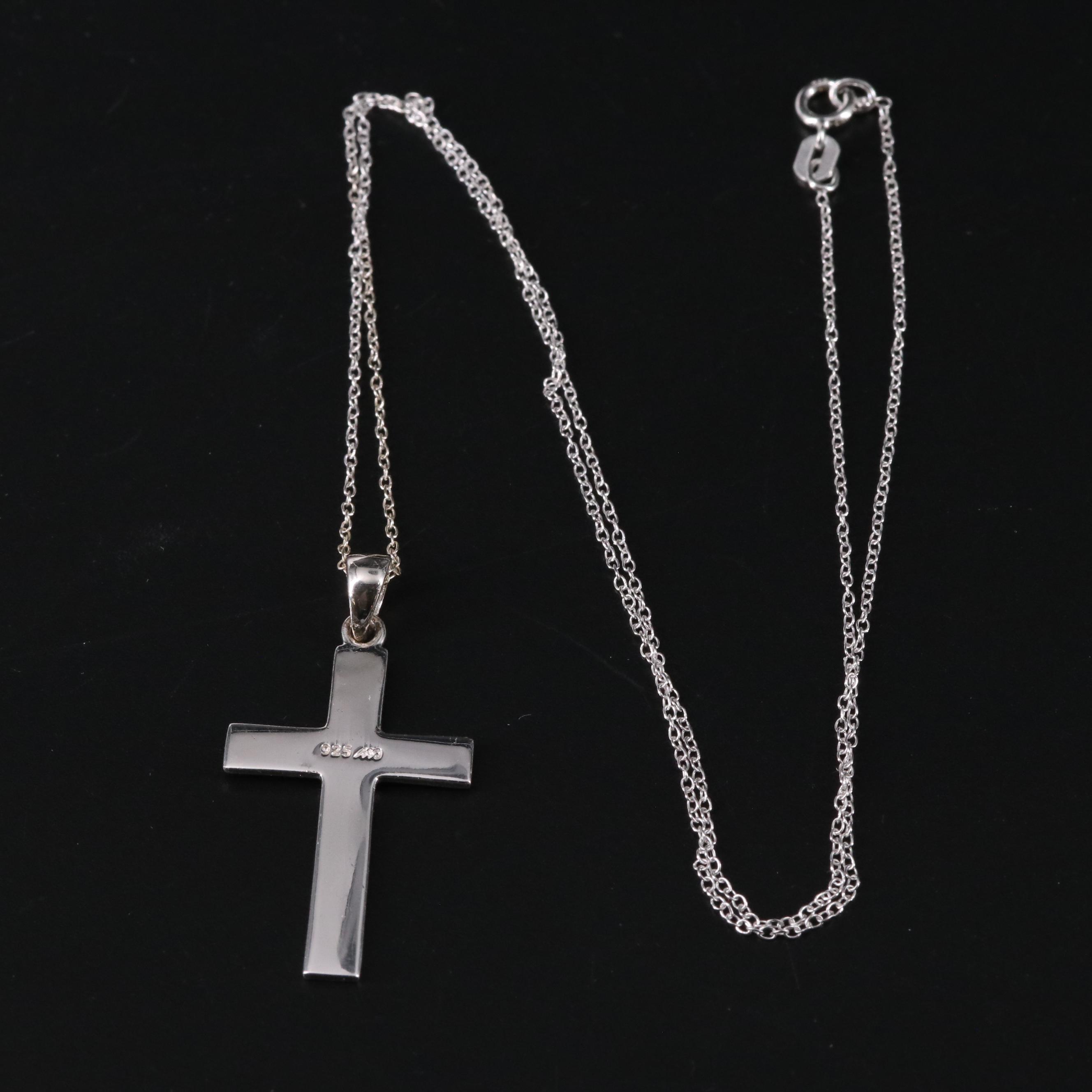 Sterling Cross Pendant Necklace