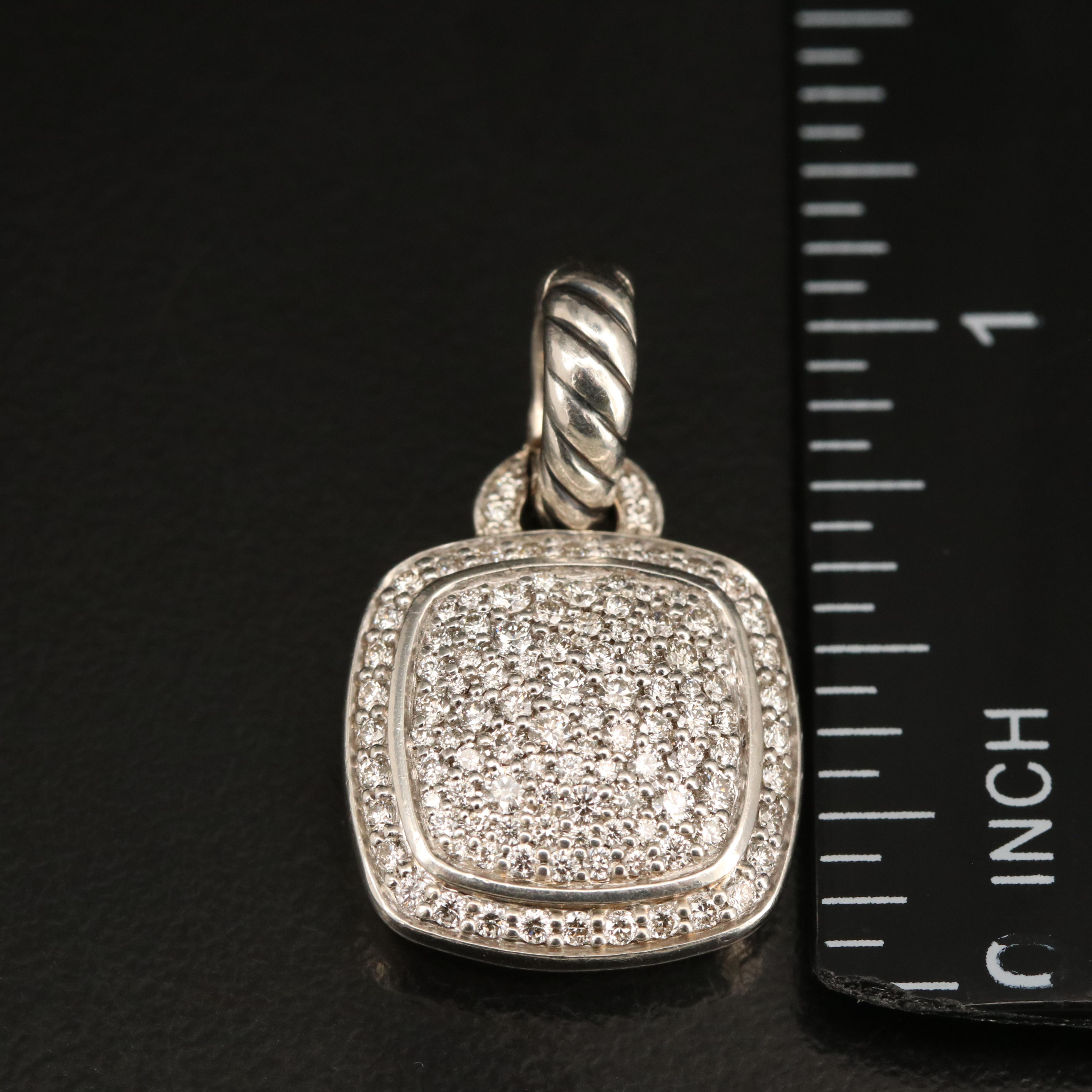 David Yurman "Albion" Sterling 1.00 CTW Diamond Enhancer Pendant