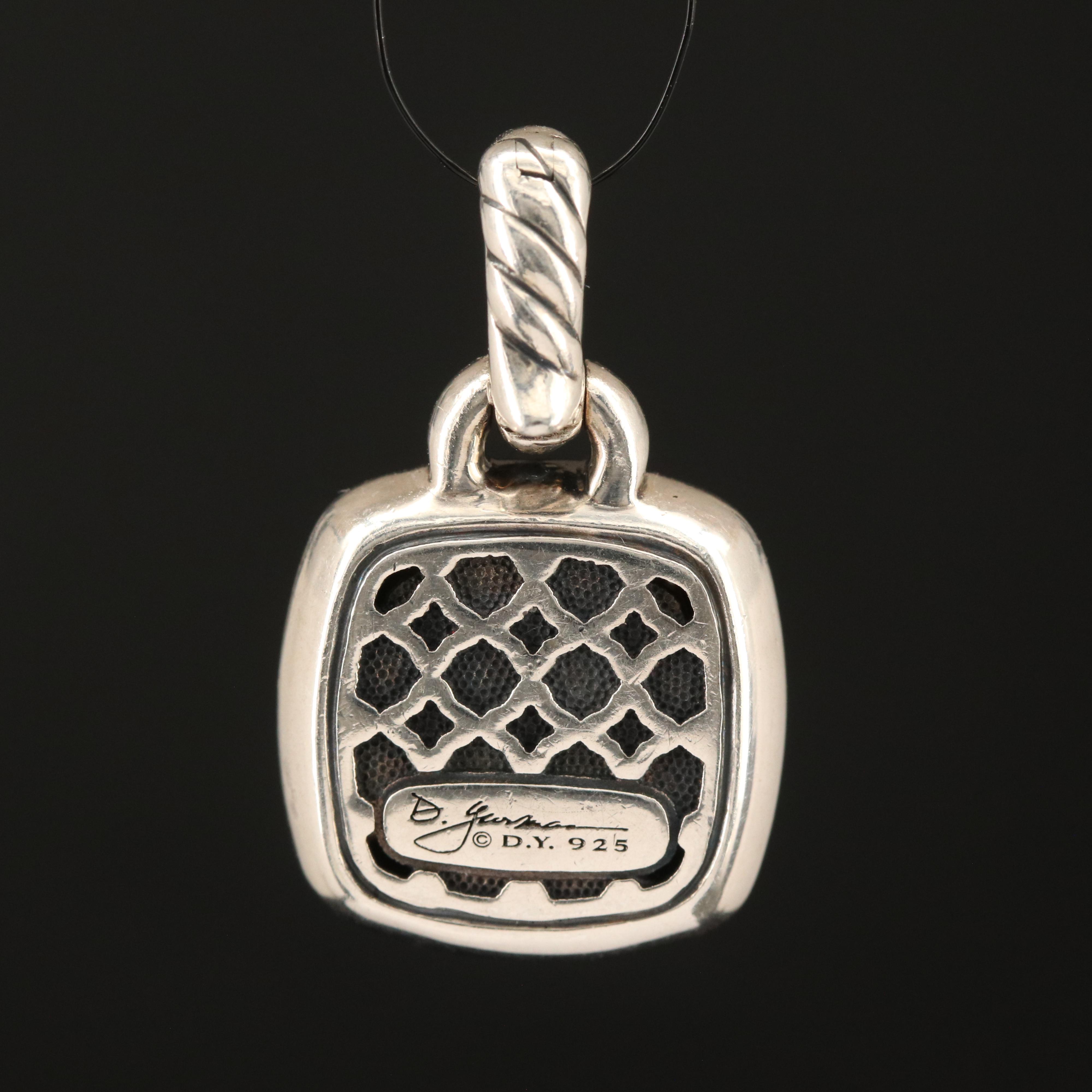 David Yurman "Albion" Sterling 1.00 CTW Diamond Enhancer Pendant