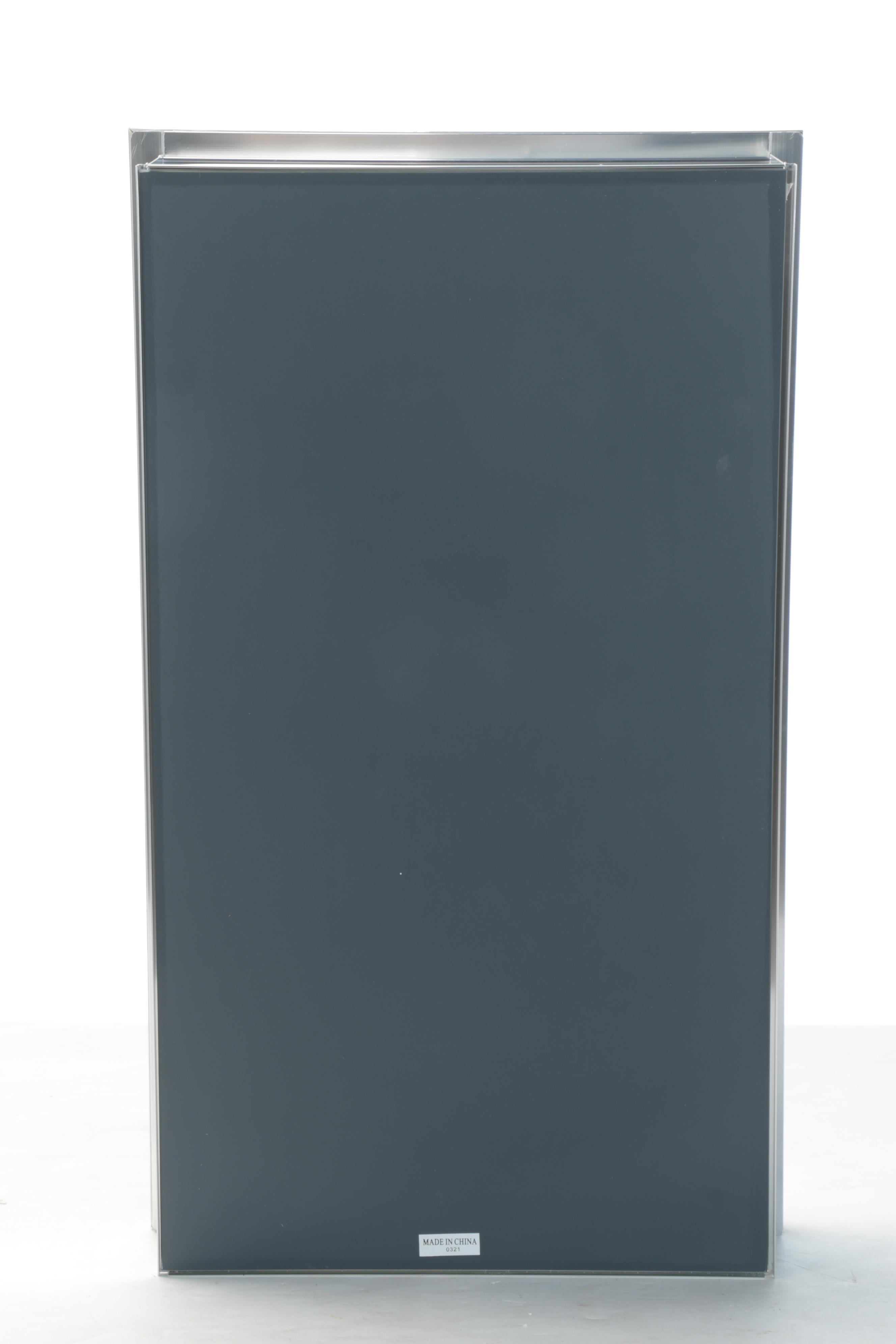 Surface Mount Mirror Medicine Cabinet with Brushed Nickel Finish Aluminum Frame