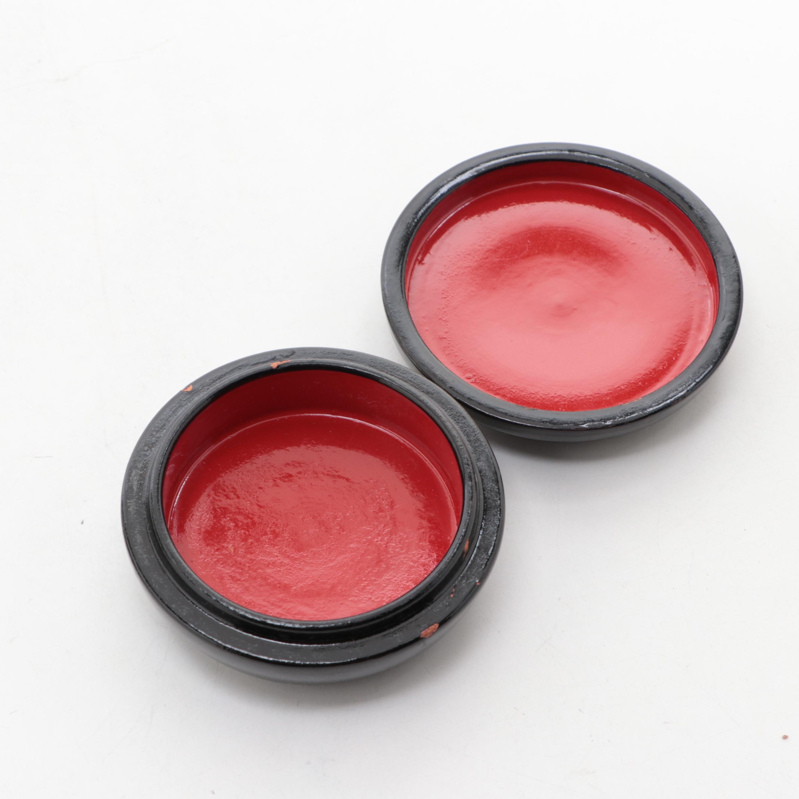 Russian "Lynx", "Peacock" and "Dog" Hand-Painted Lacquer Boxes