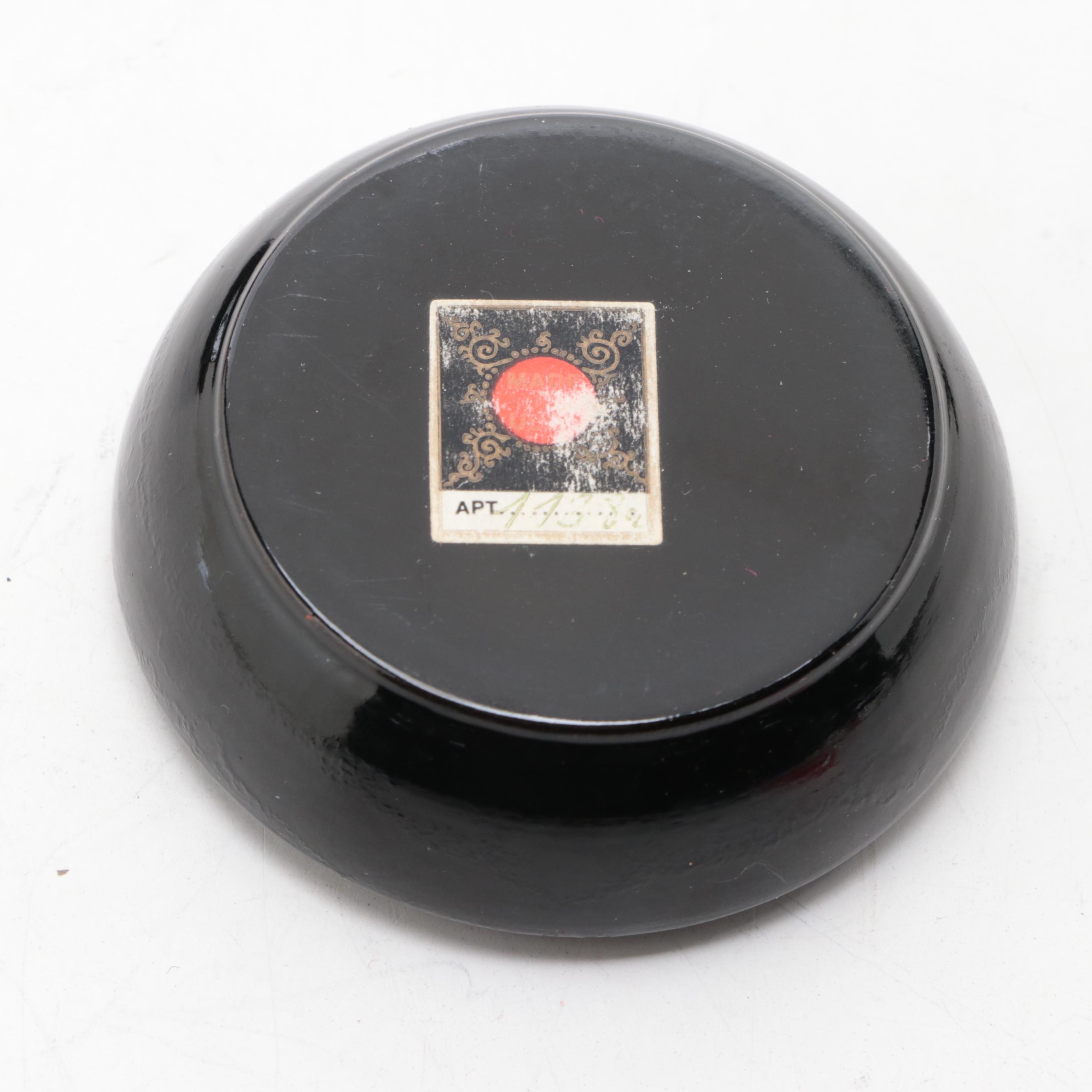 Russian "Lynx", "Peacock" and "Dog" Hand-Painted Lacquer Boxes