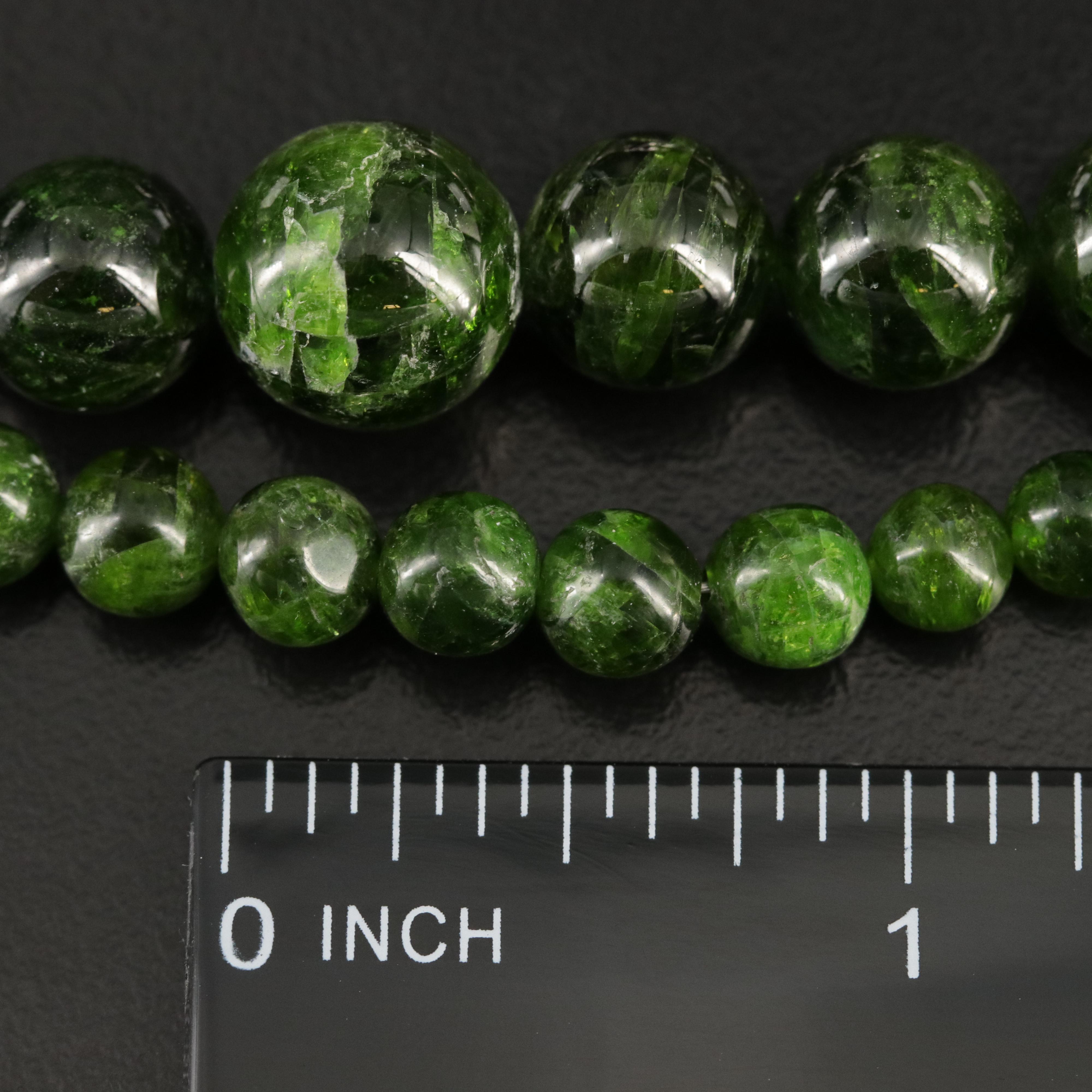 Sterling Diopside Bracelet with Graduating Necklace