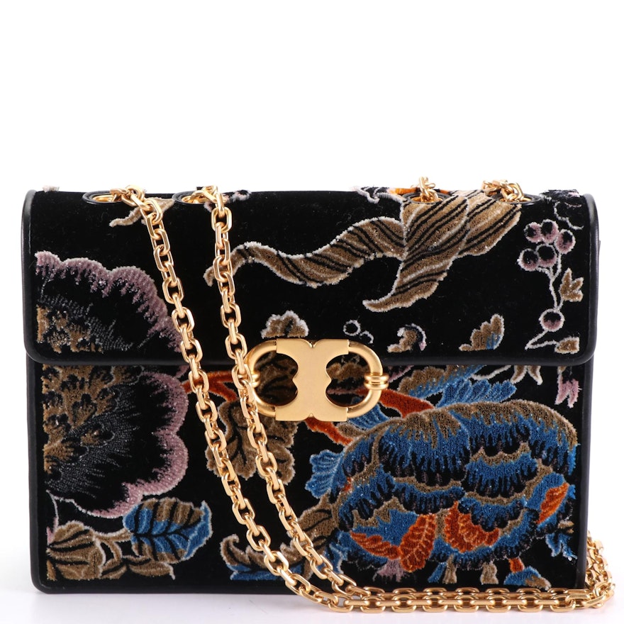 Tory Burch Floral Tapestry Shoulder Bag