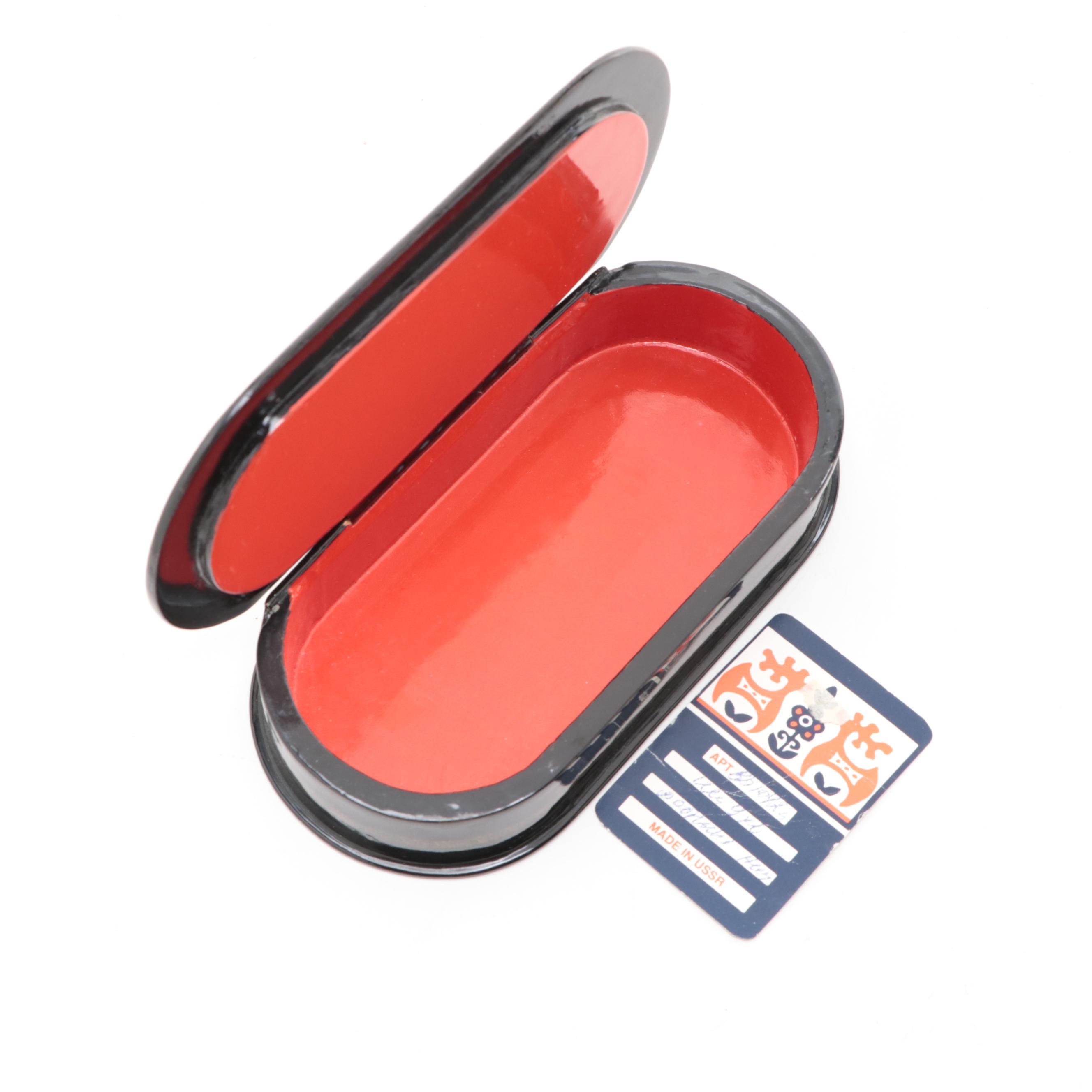 Russian "Deer Hunting" and Other Hand-Painted Lacquer Boxes