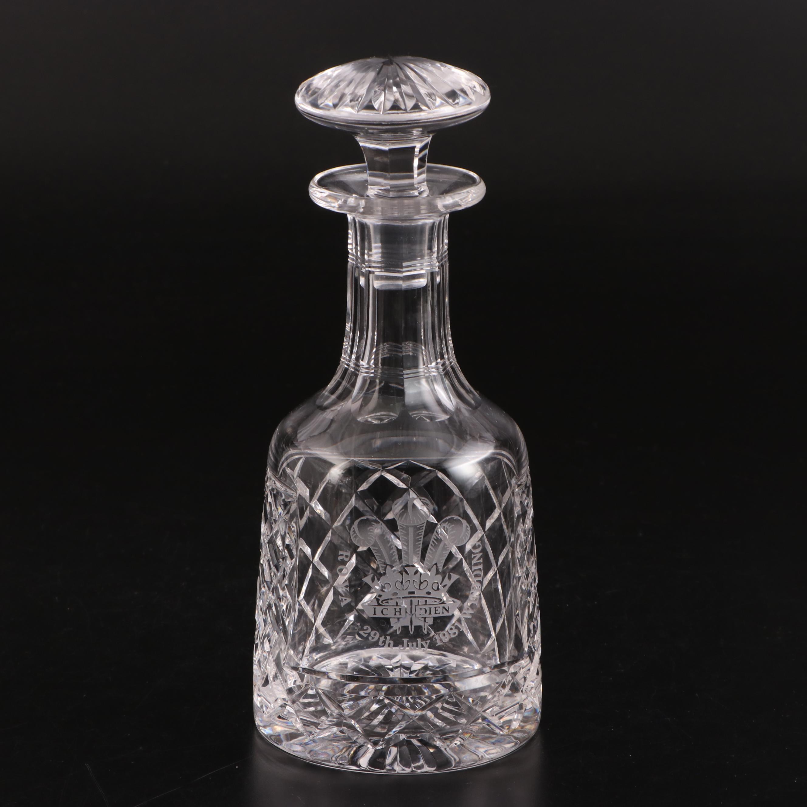 Stuart Crystal Royal Wedding Commemorative and Other Decanter and Biscuit Barrel