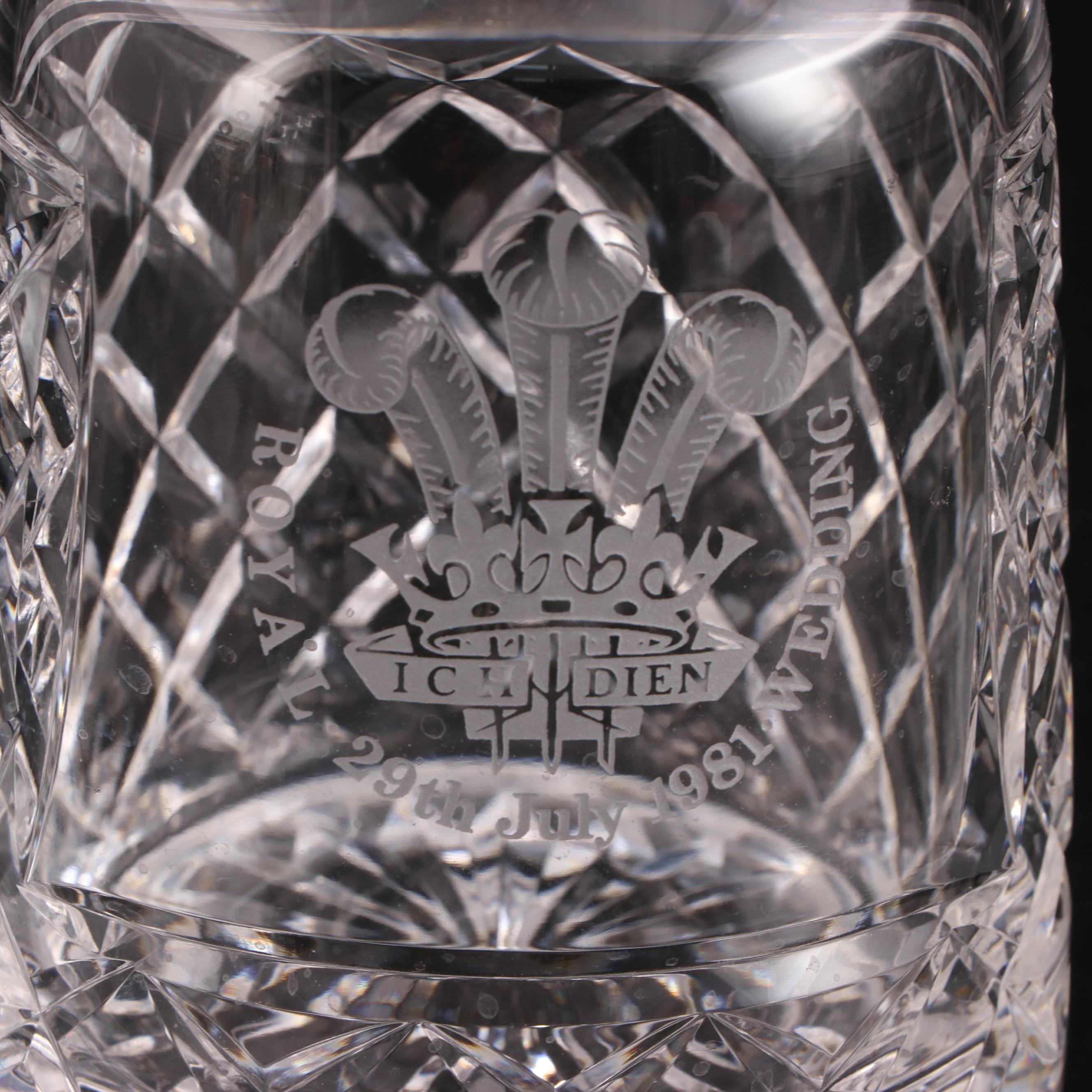 Stuart Crystal Royal Wedding Commemorative and Other Decanter and Biscuit Barrel