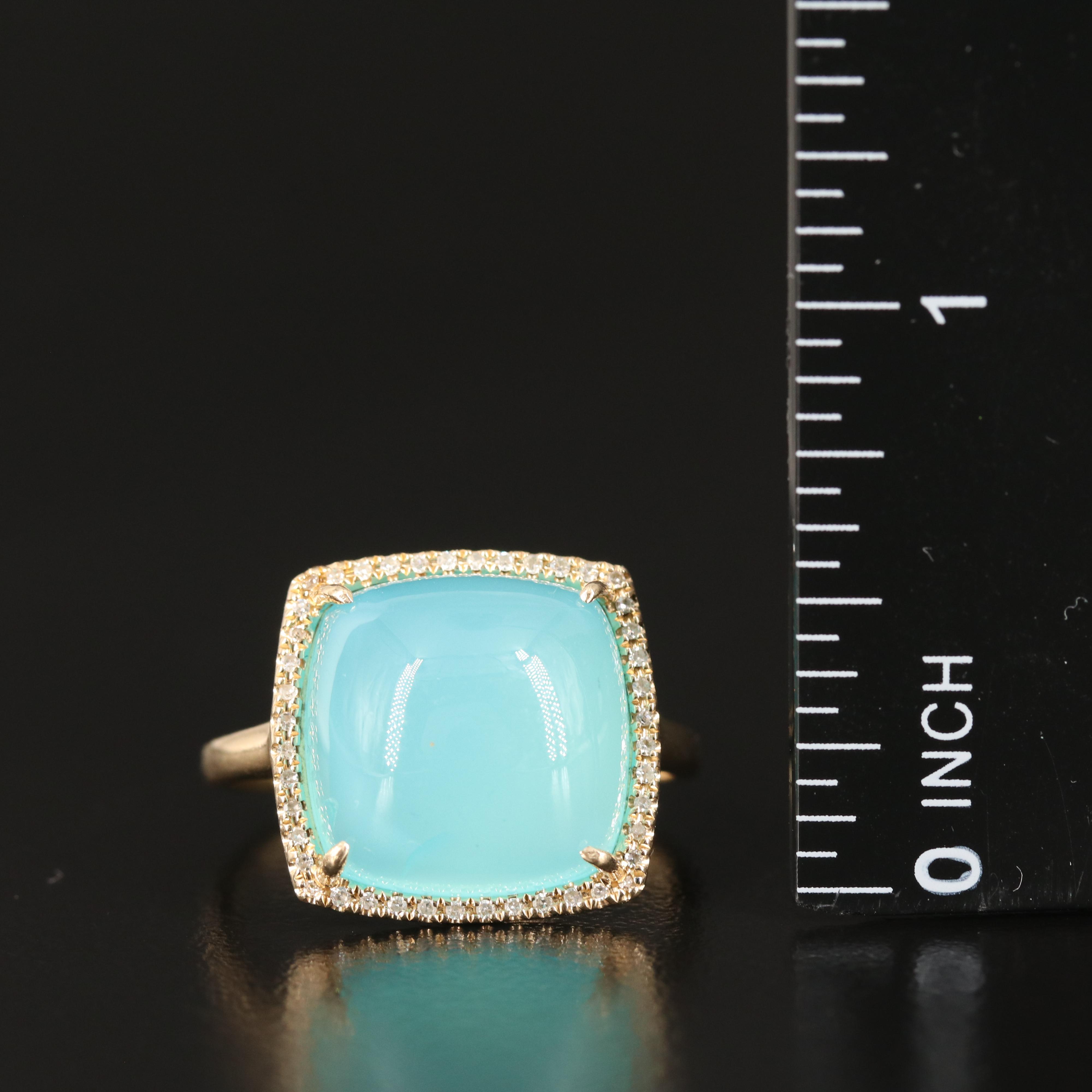 14K Chalcedony and Diamond Ring