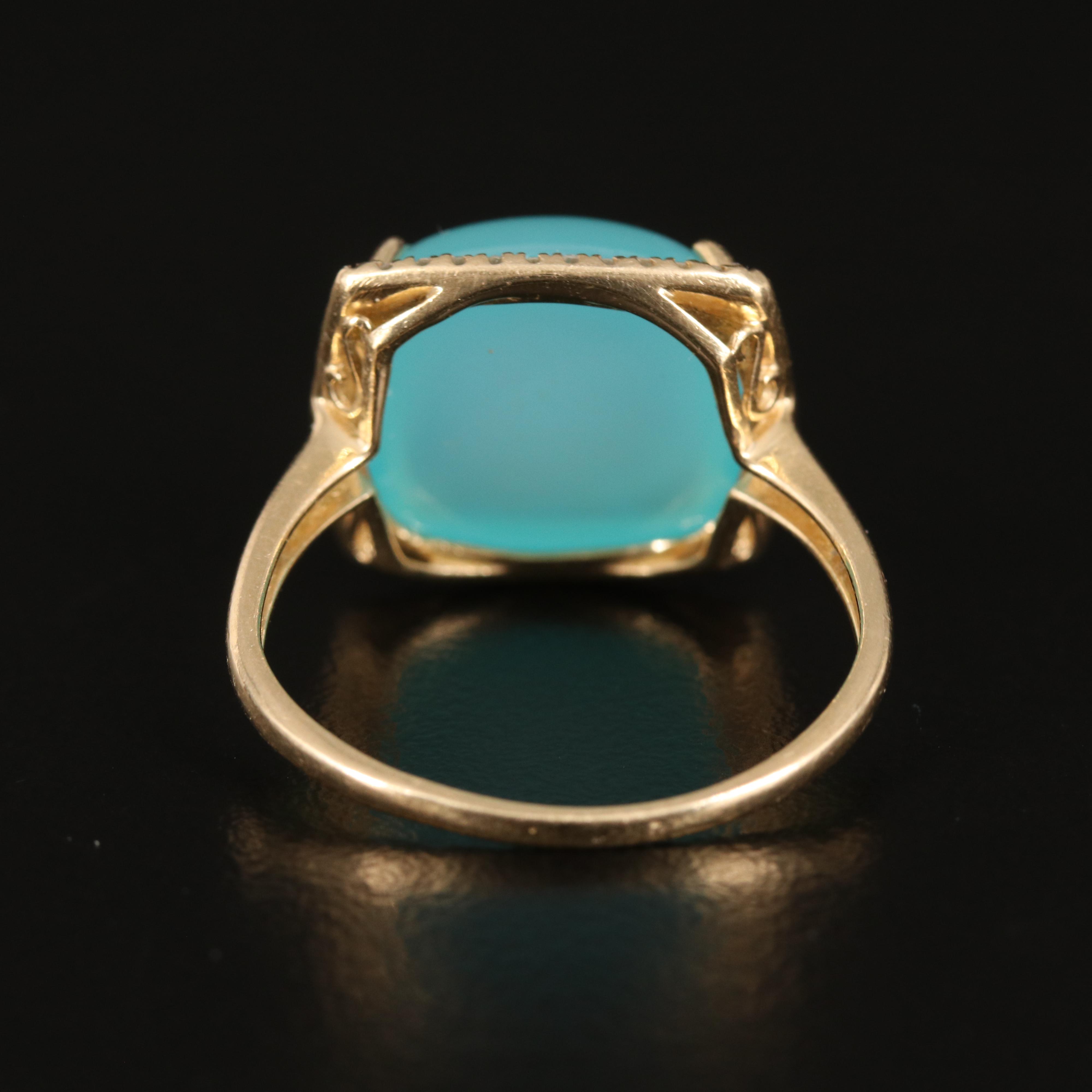 14K Chalcedony and Diamond Ring