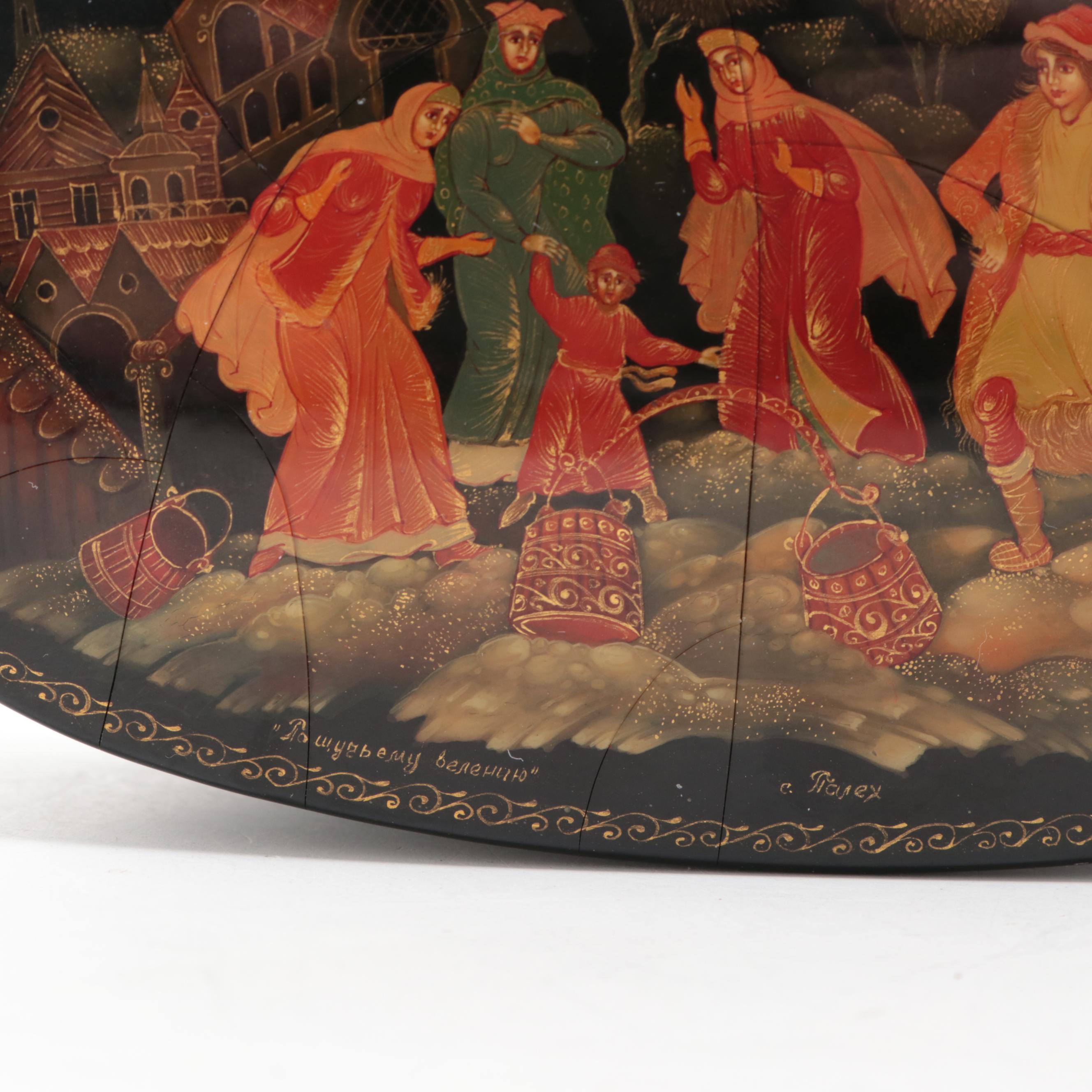 Russian Palekh and Mstyora Hand-Painted Lacquer Boxes