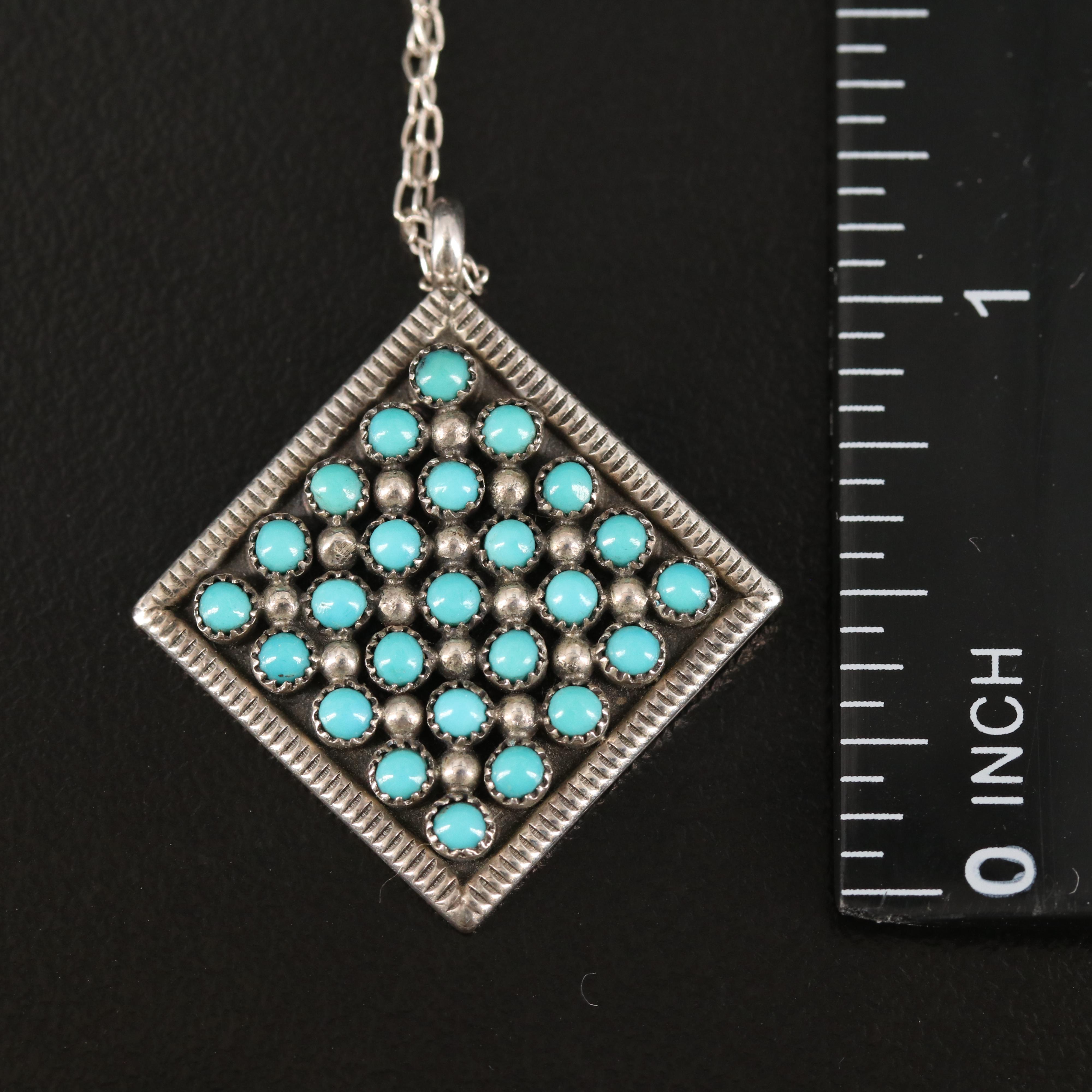 Earrings and Pendant Necklace Including Sterling and Turquoise