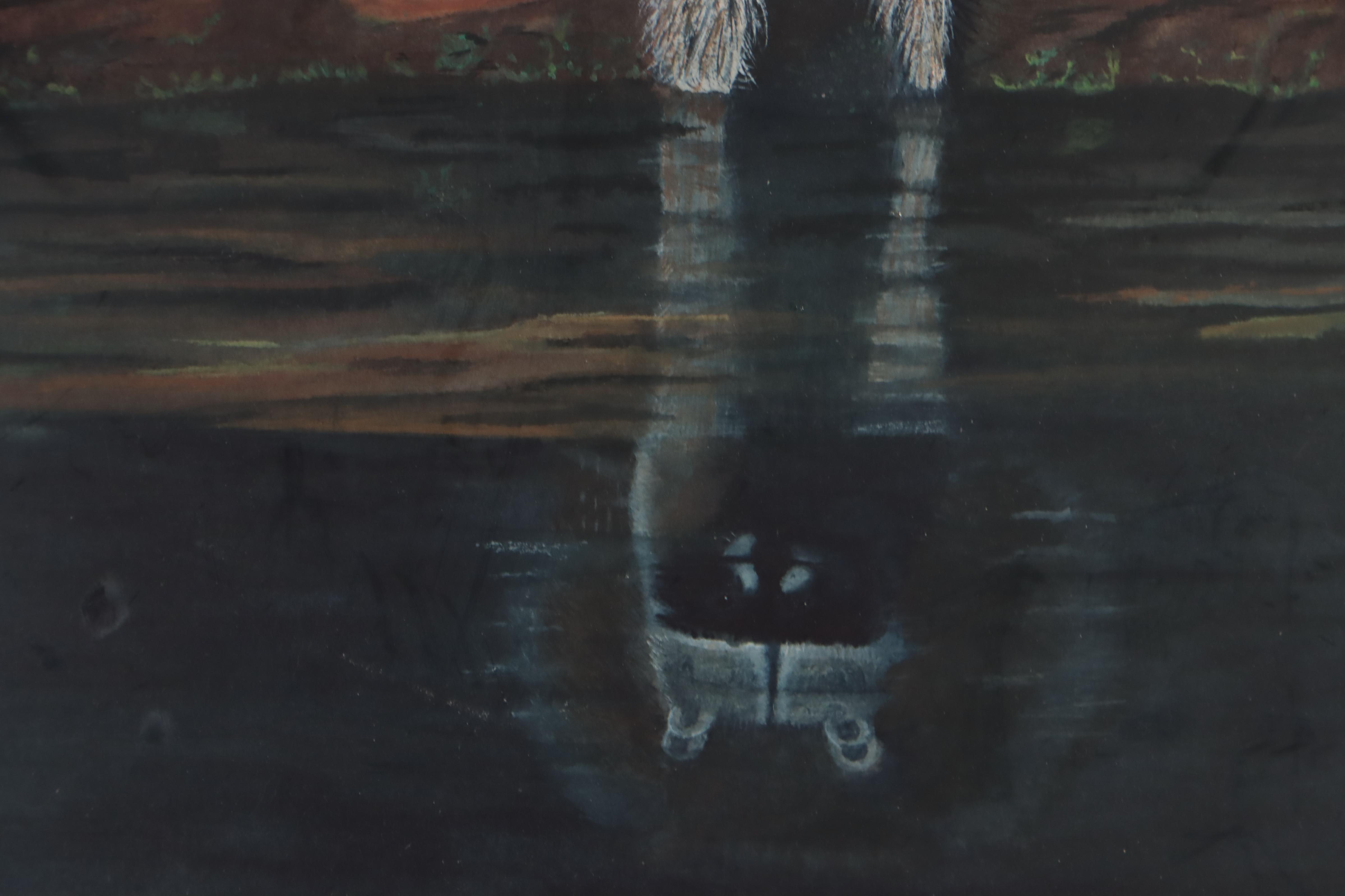 Watercolor Painting of Raccoon, 2002