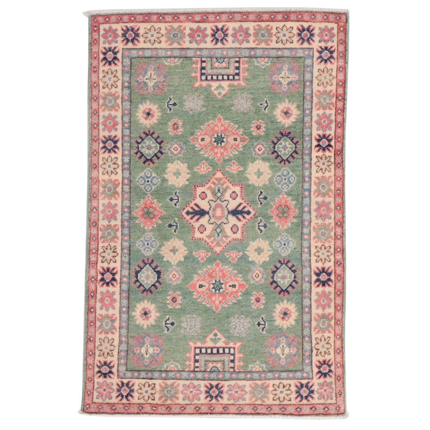 2'7 x 4' Hand-Knotted Pakistan Kazak-Style Accent Rug