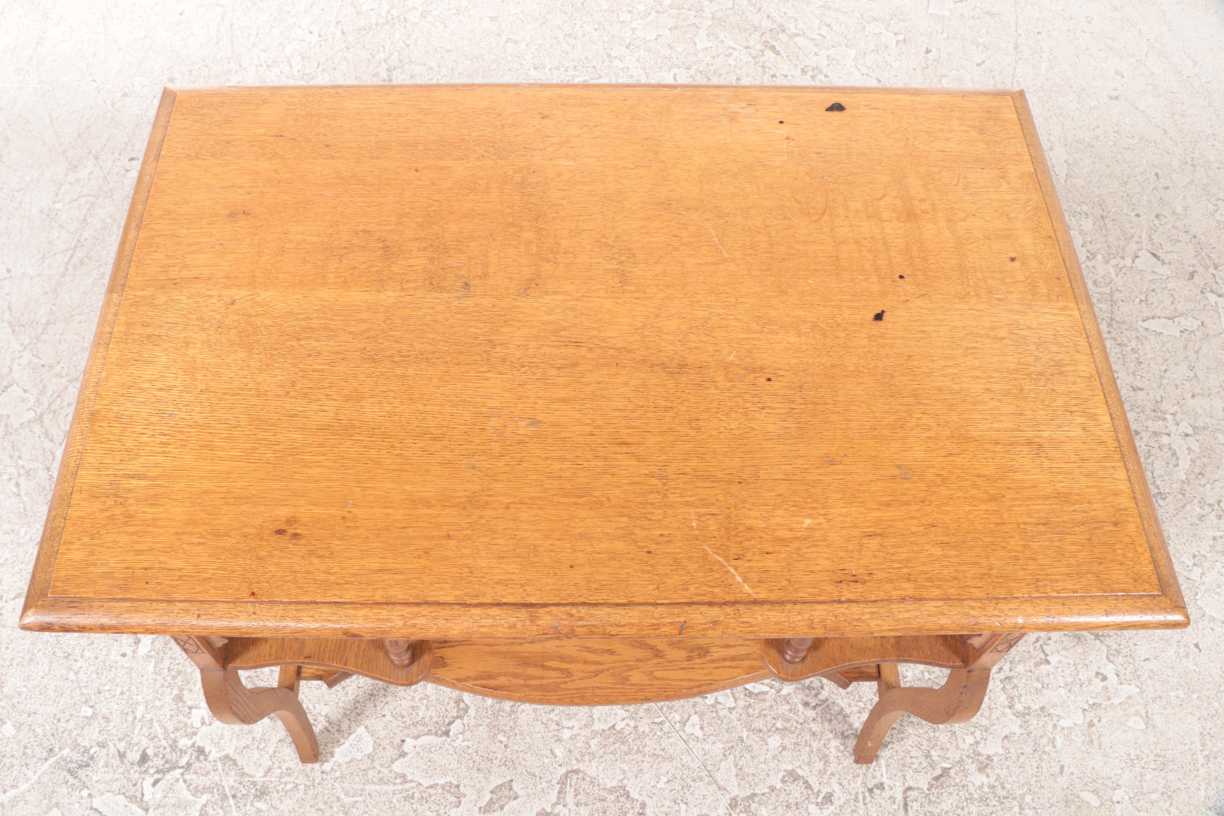 Late Victorian Oak Hall Table, Early 20th Century