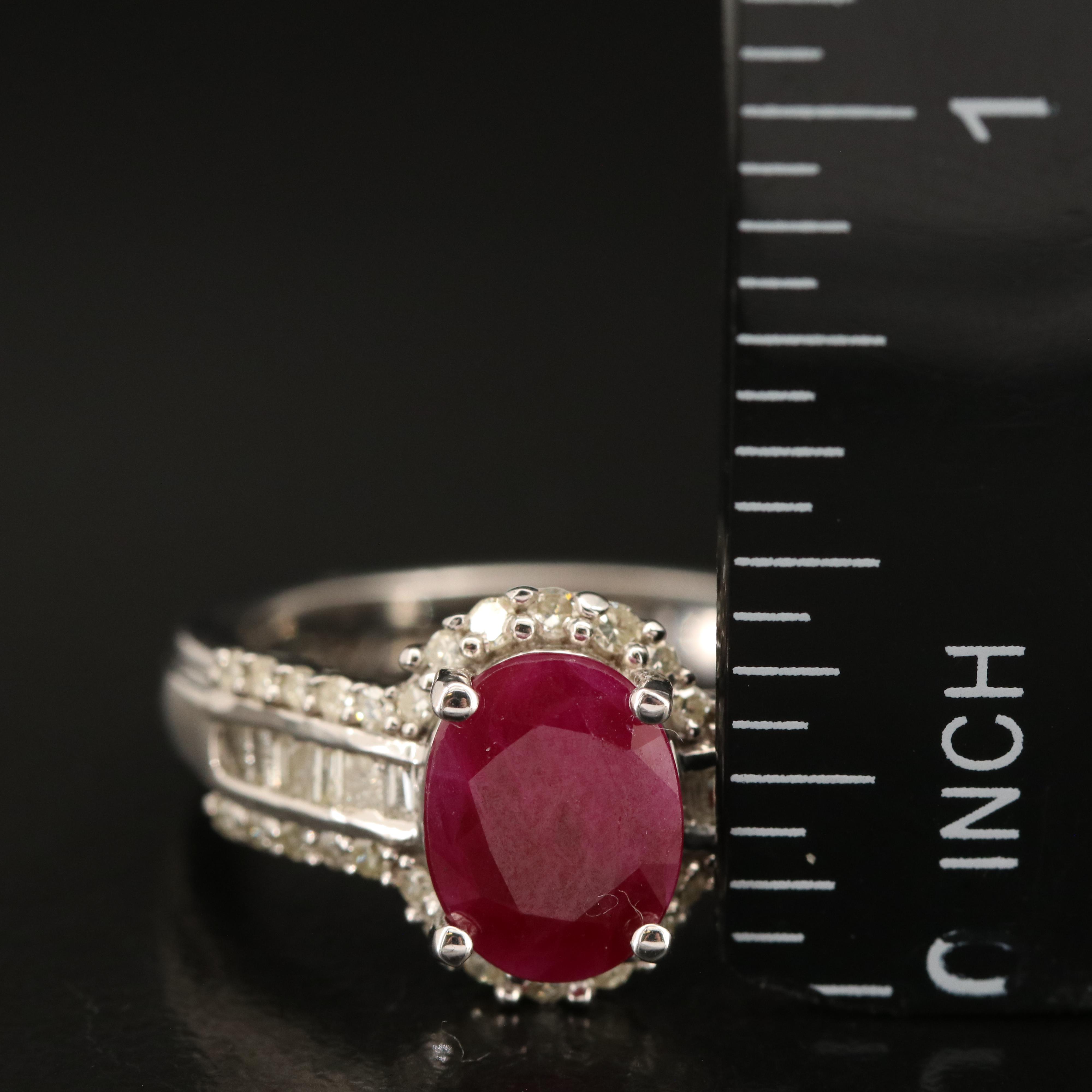Sterling Ruby and Diamond Ring
